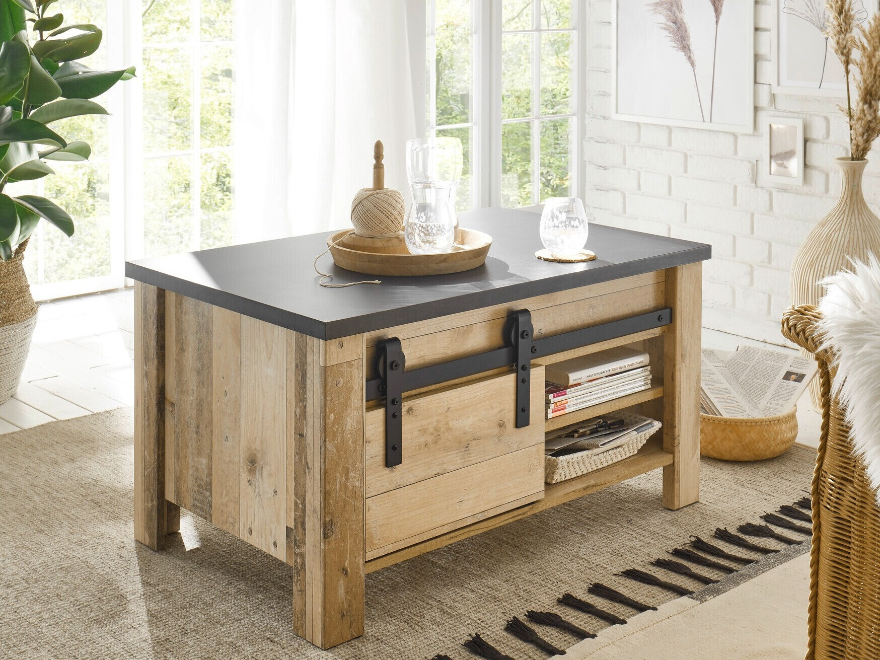 Масичка за кафе Cirtale 111 (Антрацит + Отлежало дърво)