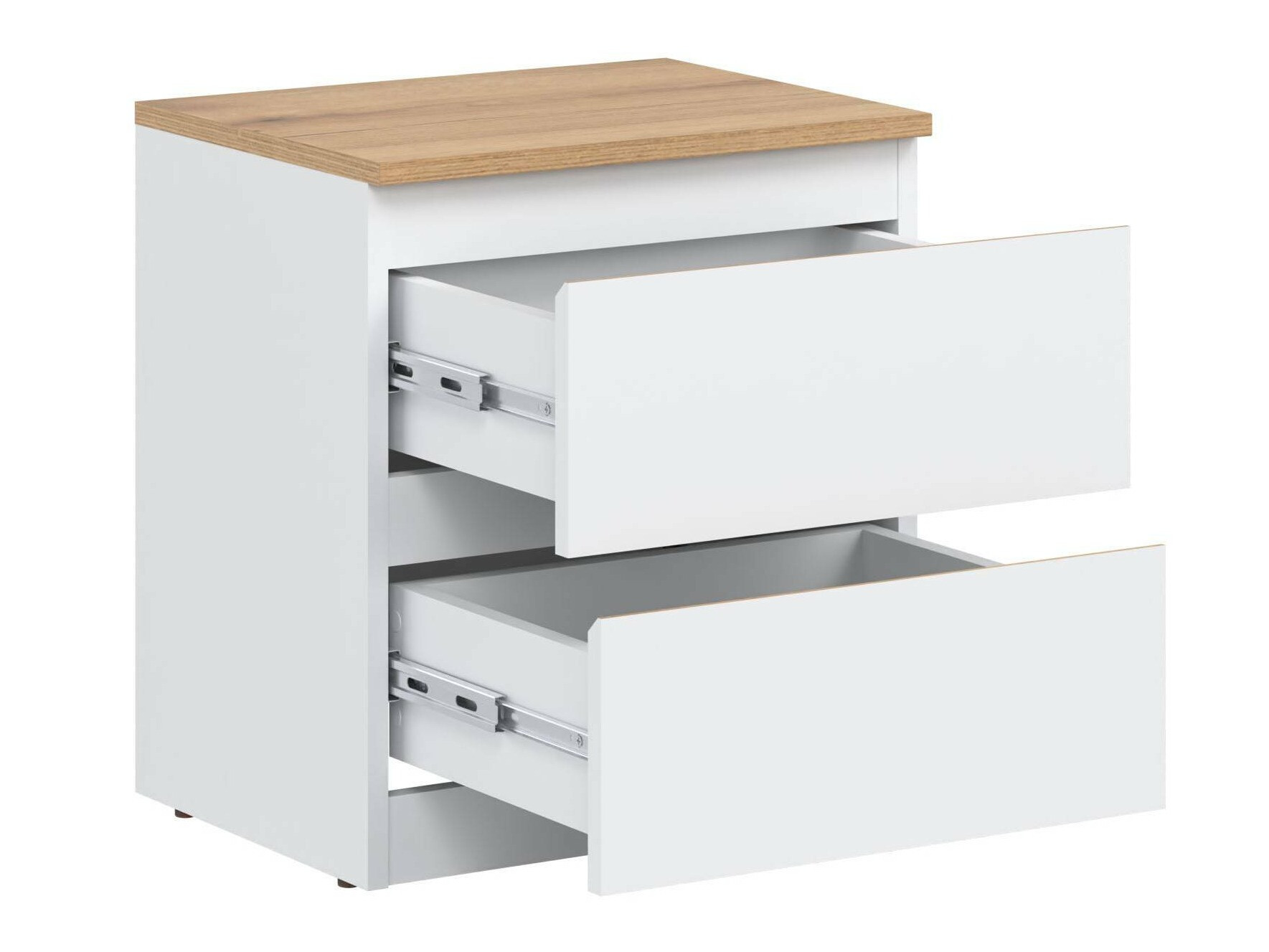Нощно шкафче Catelbi 109 (Бял + Дъб)