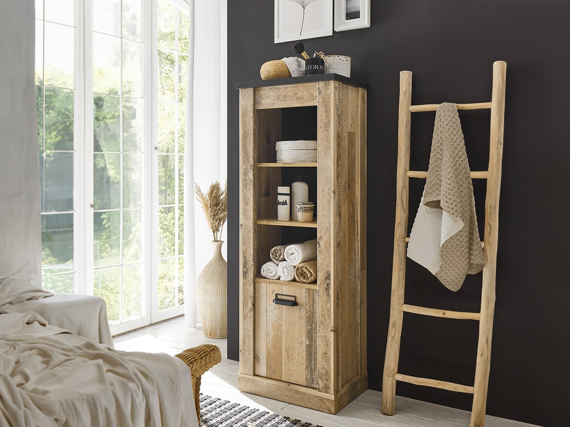 Етажерка Cirtale 123 (Отлежало дърво + Антрацит)