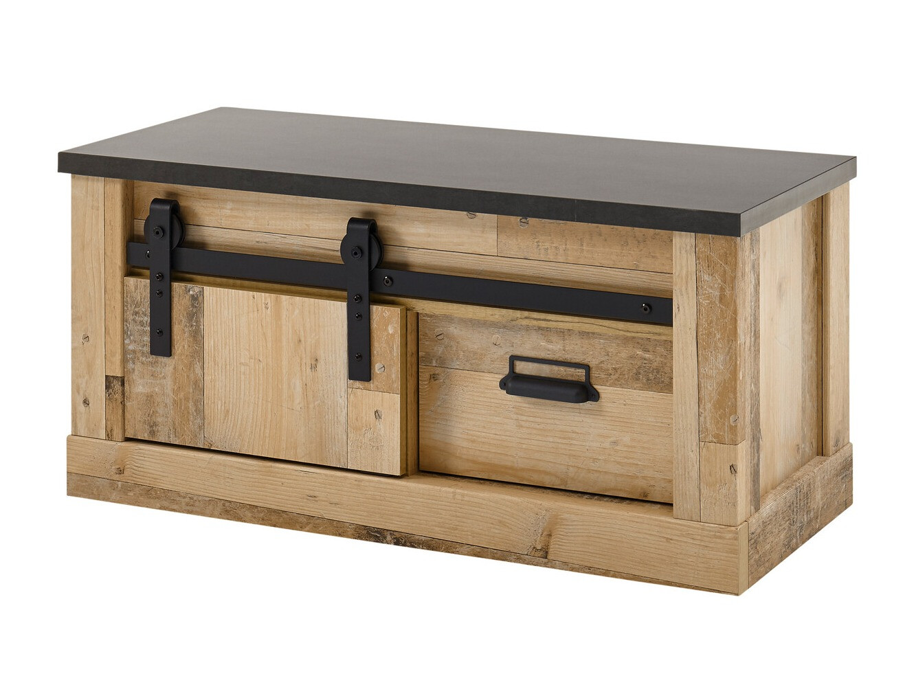 Шкаф за обувки Cirtale 124 (Антрацит + Отлежало дърво)