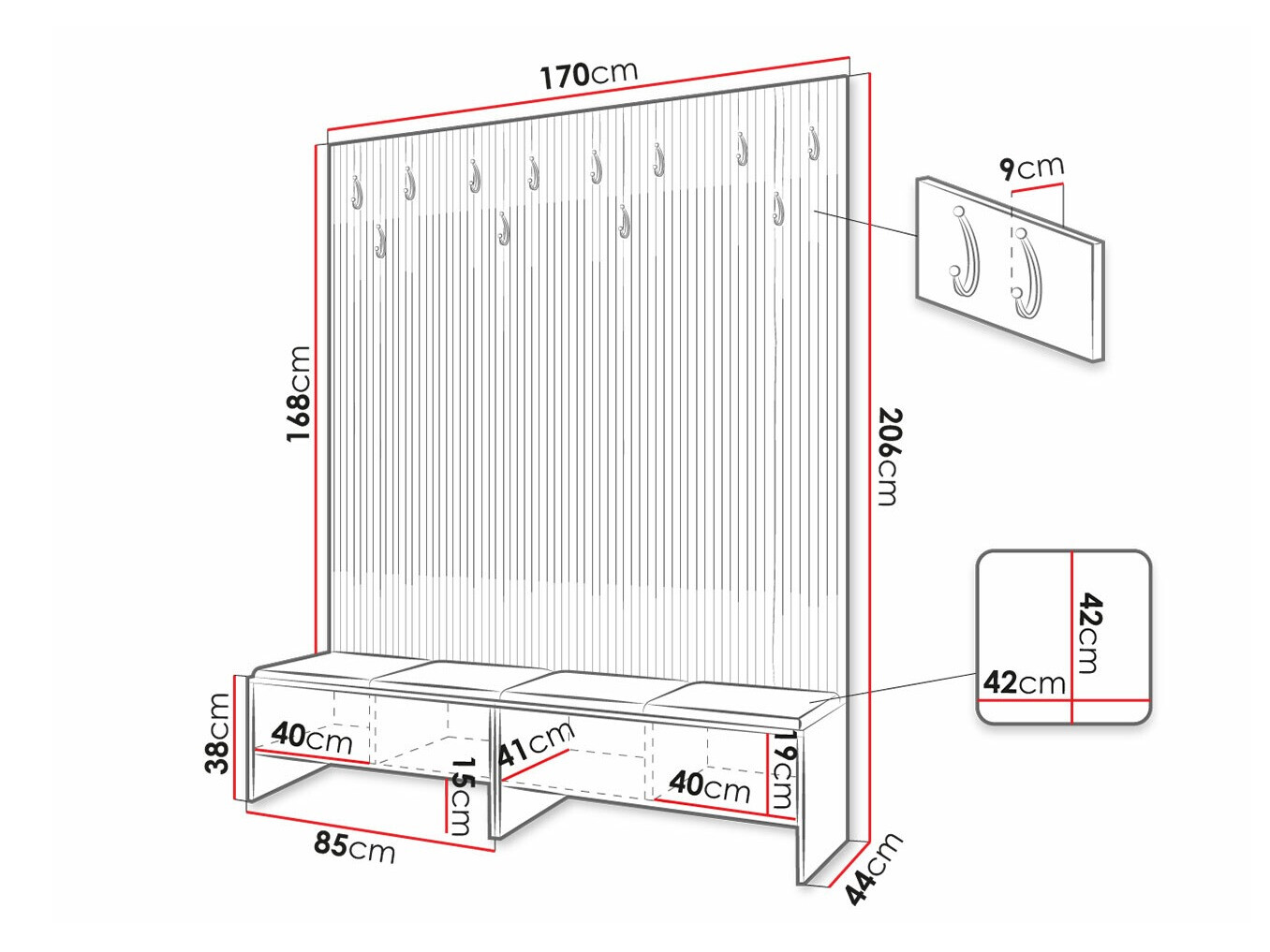 Комплект за антре Donio V (Artisan дъб + Manila 02)