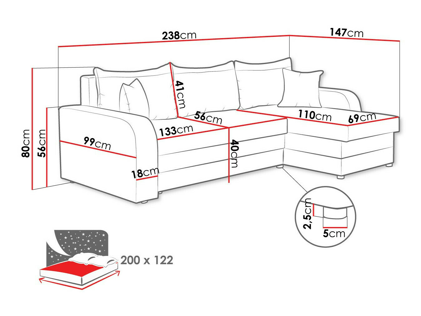 Ъглов диван Comfivo Melissa I (Poso 100)