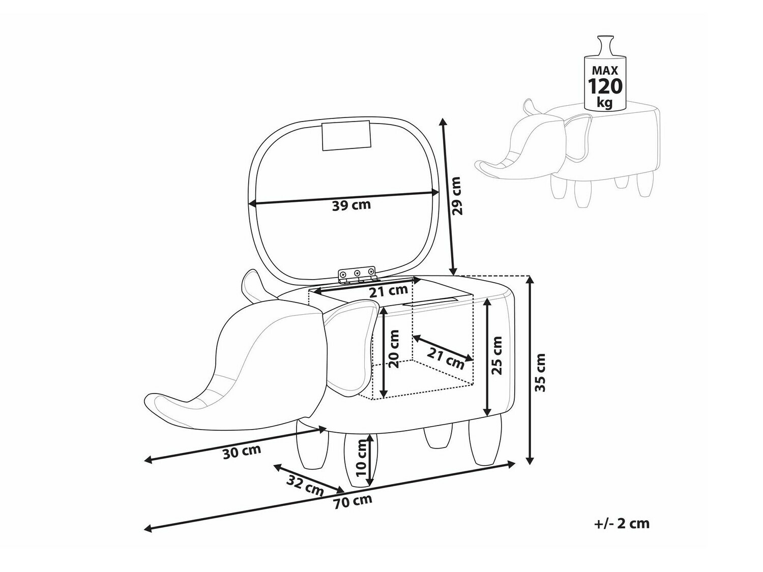 Табуретка Berwyn 666 (Сив)