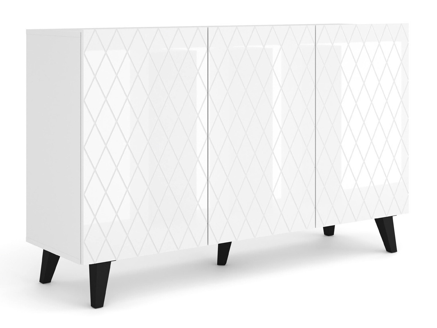 Шкаф Melmoro 104 (Бял гланц + Черен)