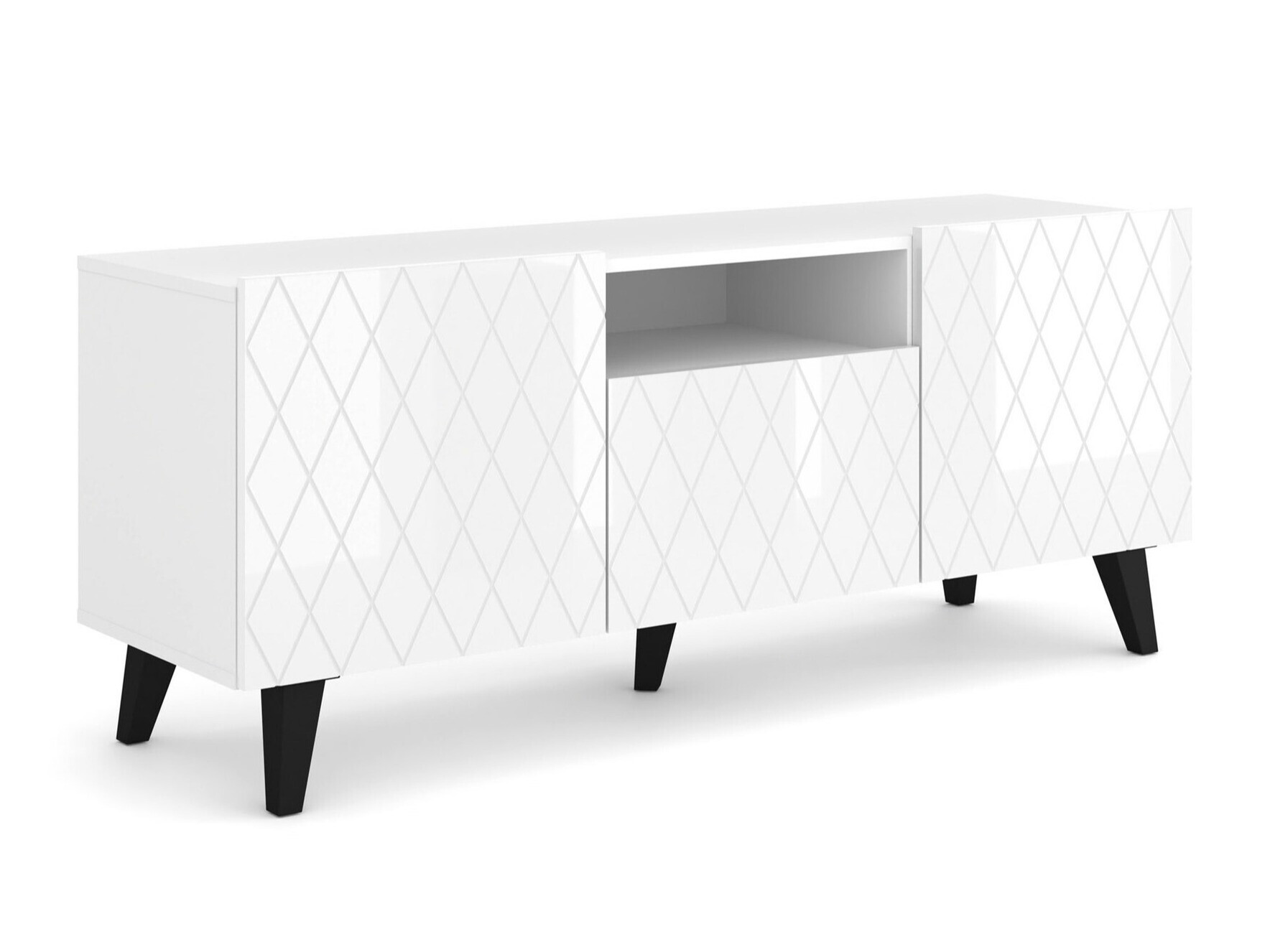 ТВ шкаф Melmoro 105 (Бял гланц + Черен)