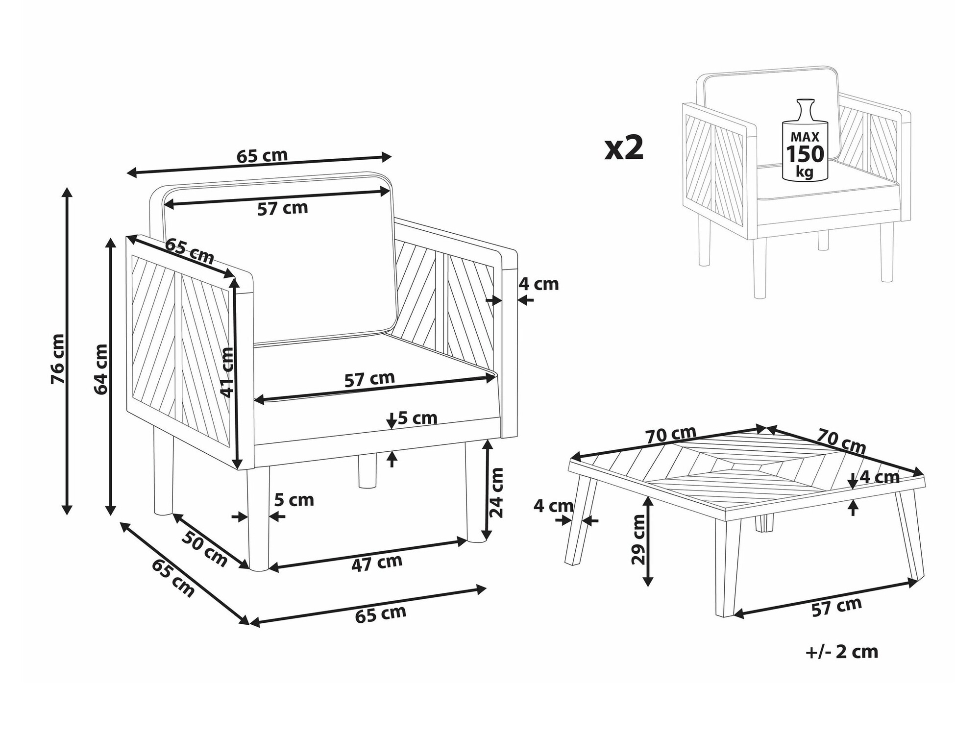 Комплект за балкон Camenou 100