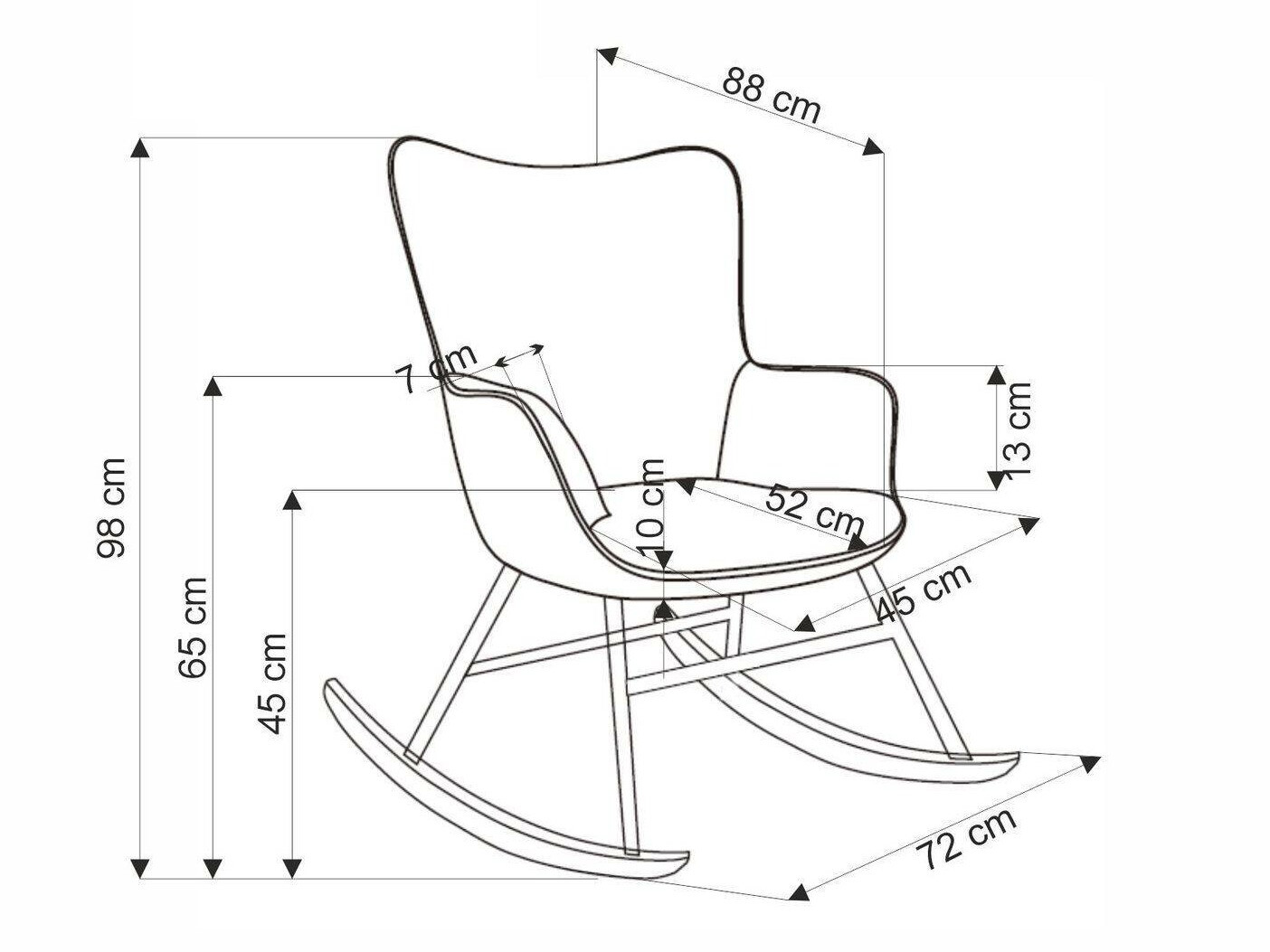 Люлеещ се стол Houston 1611 (Сив)