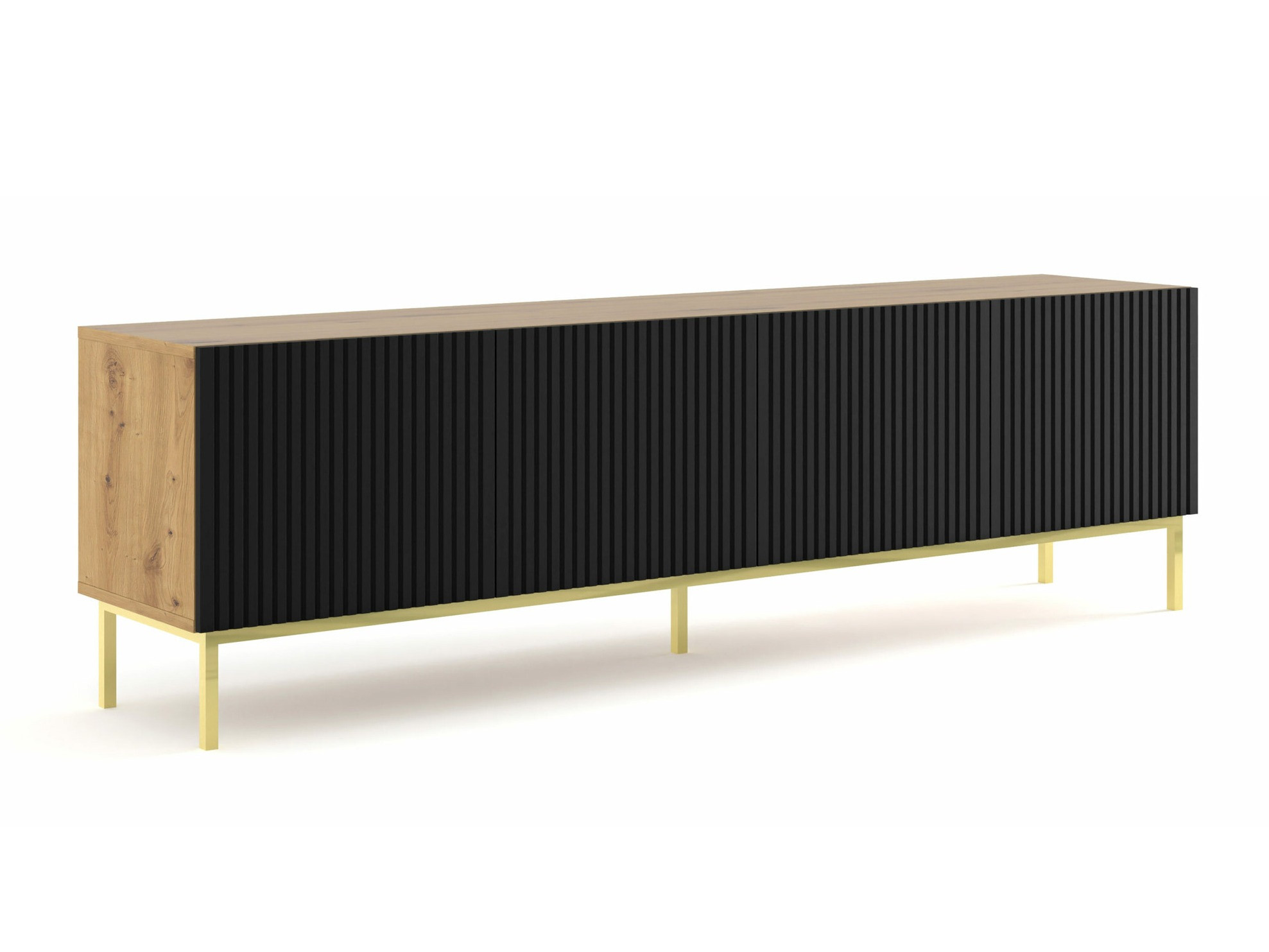 ТВ шкаф Mirmaro 103 (Черен + Artisan дъб)