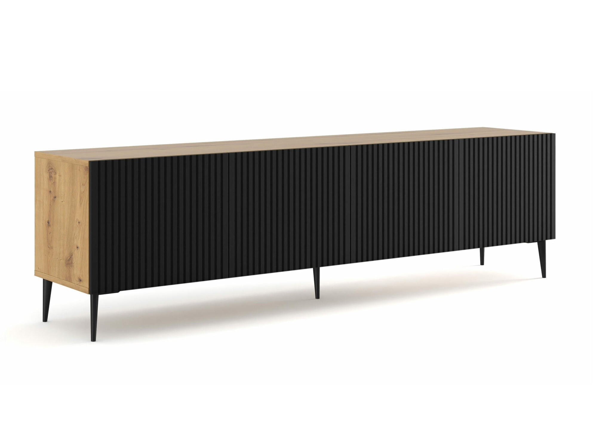 ТВ шкаф Mirmaro 103 (Черен + Artisan дъб)