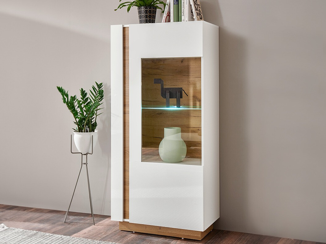 Етажерка Veropho 101 (Бял гланц + Grandson дъб)