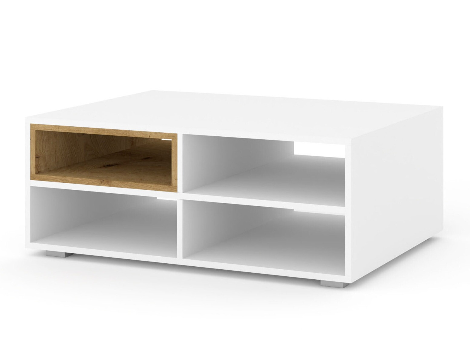 Масичка за кафе Livorla 100 (Матов бял + Artisan дъб)