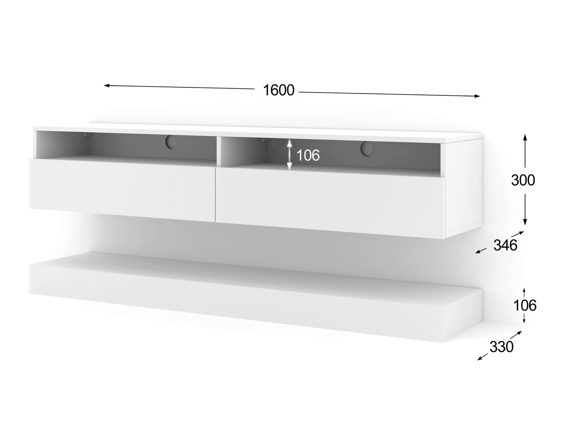 ТВ шкаф Buffalo 108 (Бял)