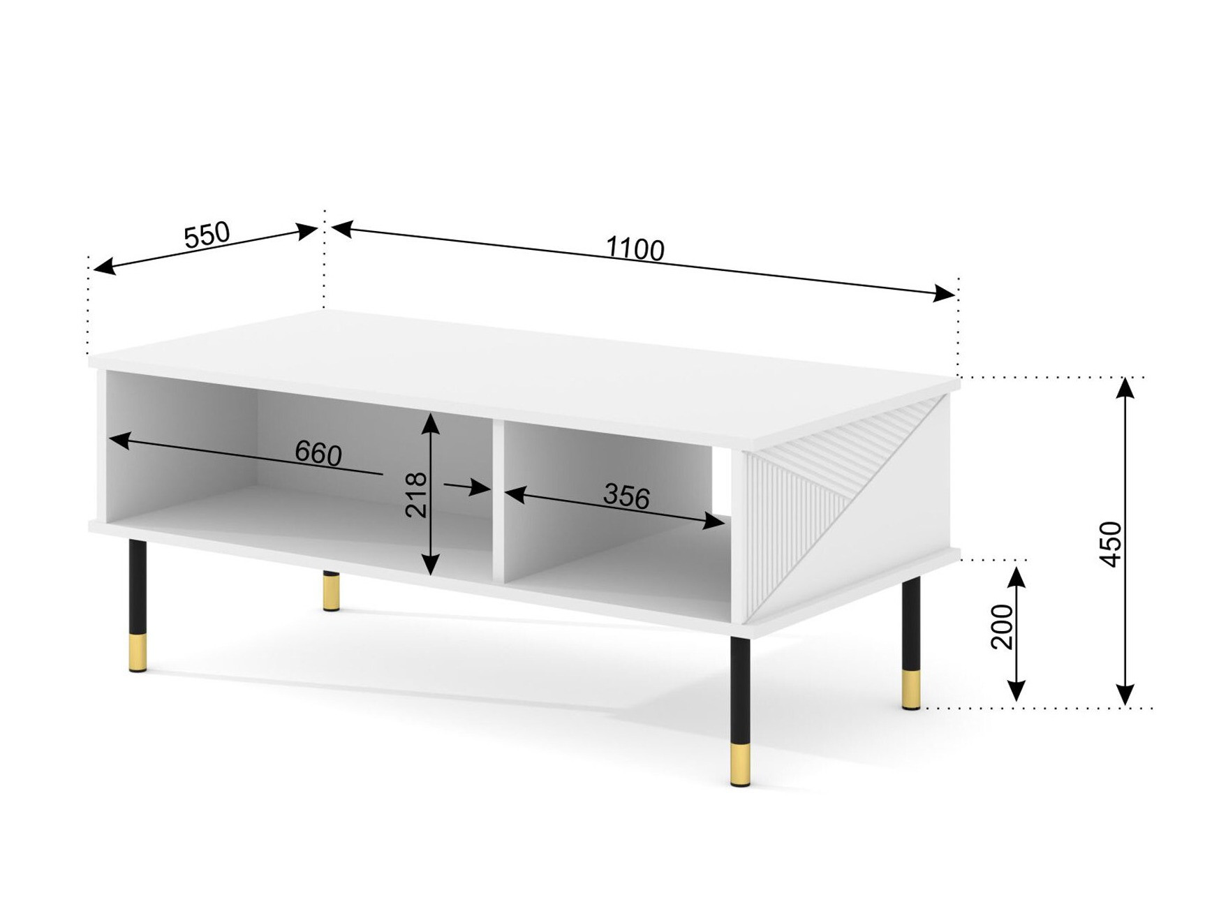 Масичка за кафе Teopha 102 (Бял)