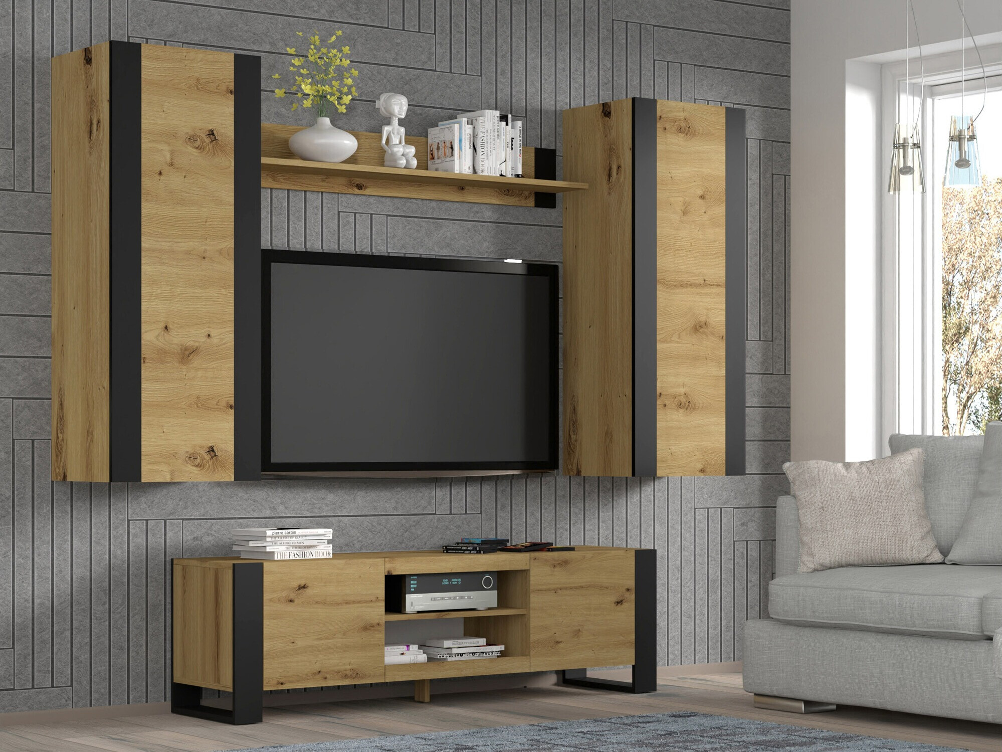 Стенна етажерка Tivtora 104 (Artisan дъб)