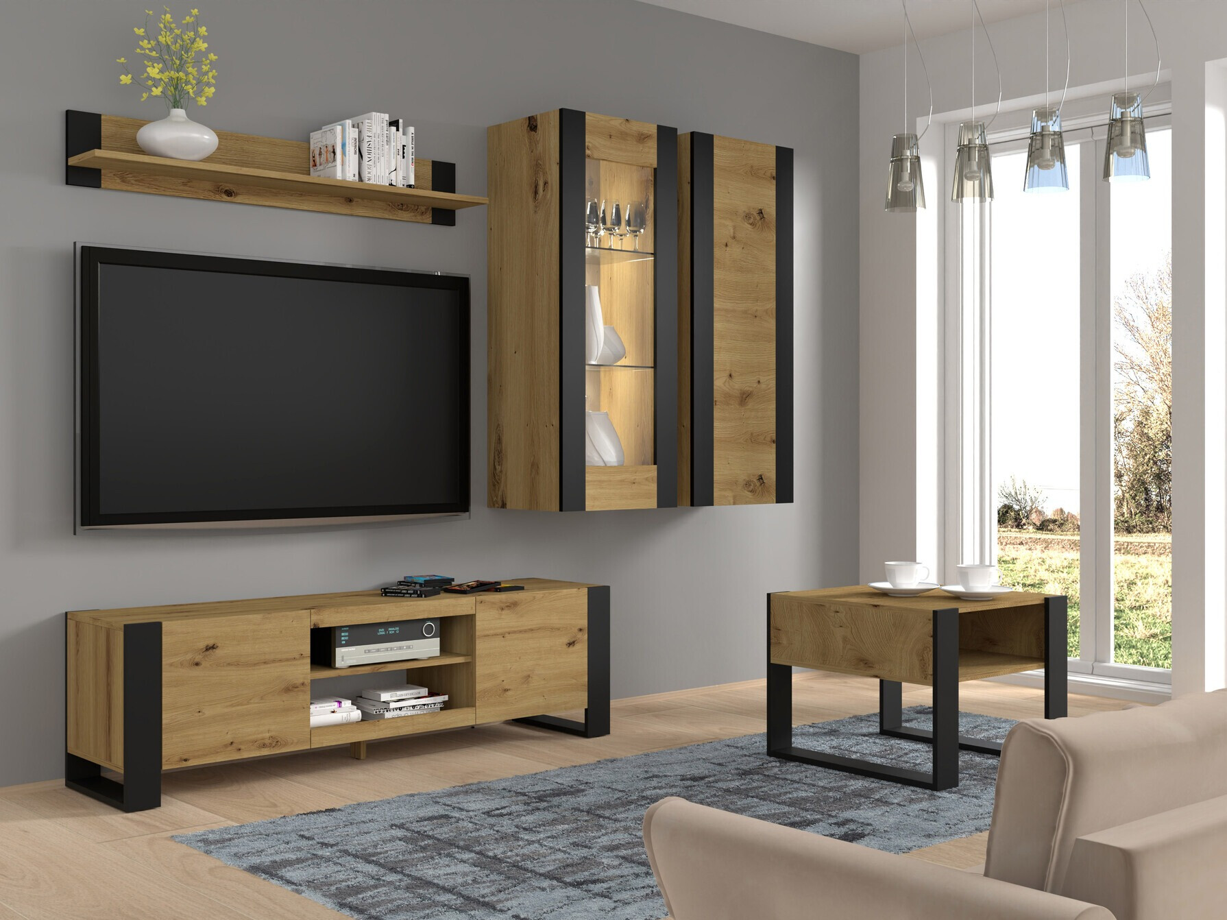 Стенна етажерка Tivtora 104 (Artisan дъб)