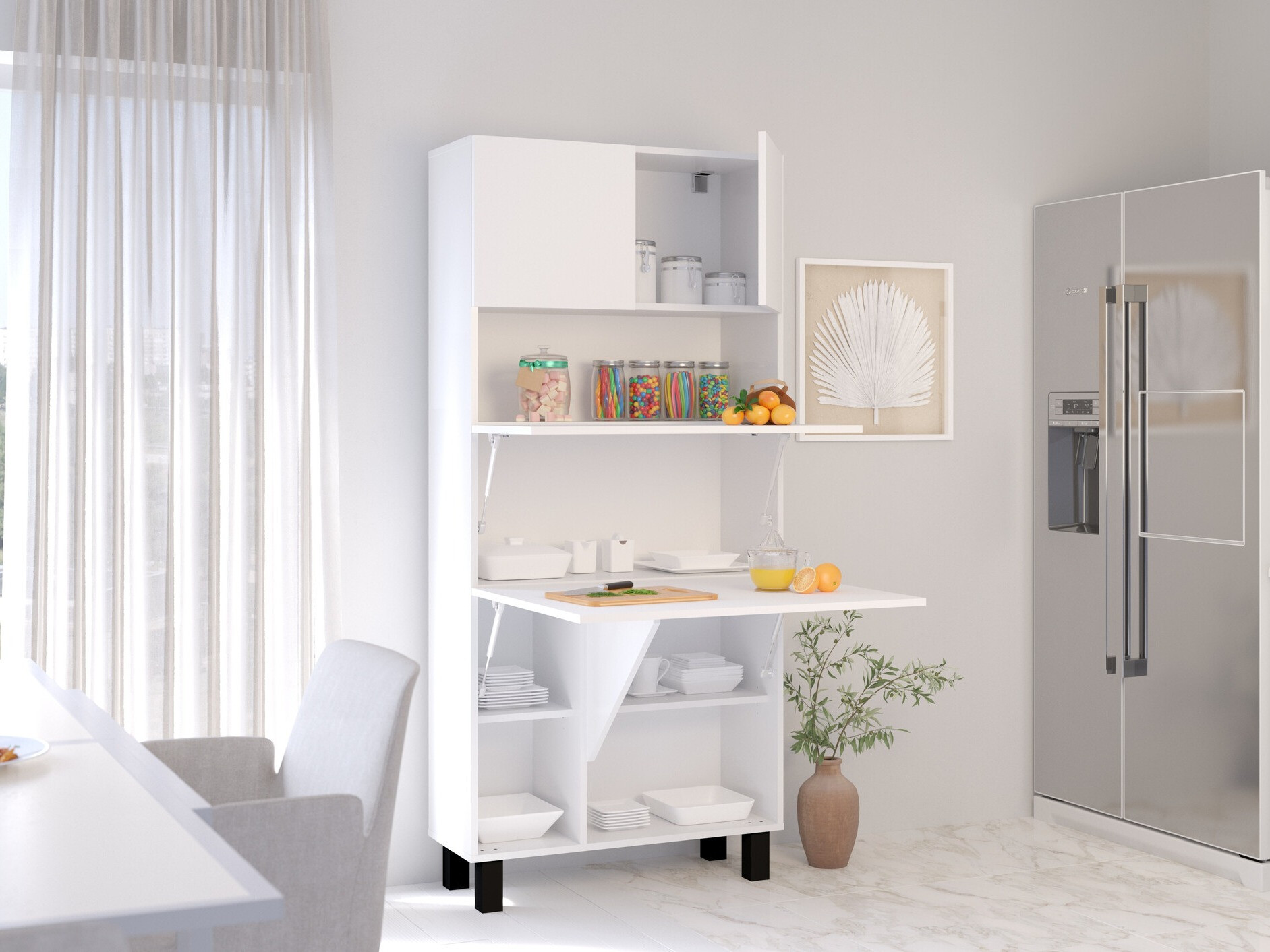 Етажерка Buffalo 145 (Матов бял)