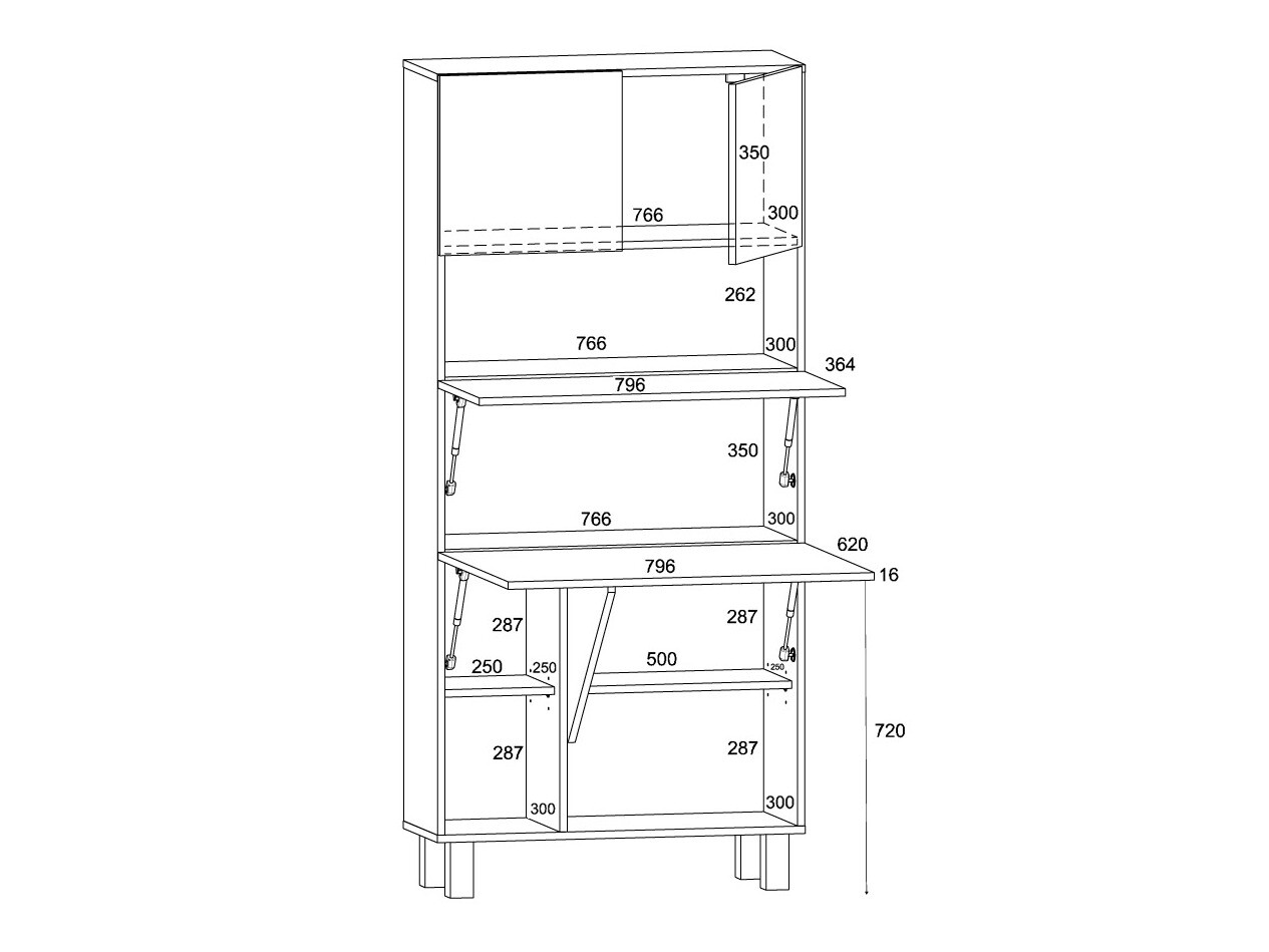 Етажерка Buffalo 145 (Матов бял)
