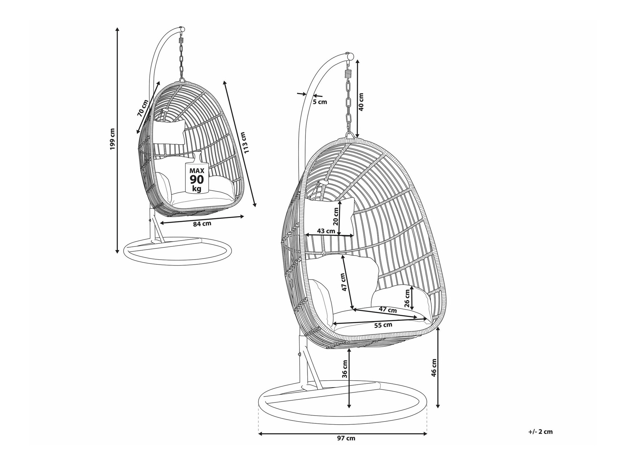 Градинска люлка Berwyn 1846 (Светлокафяво)