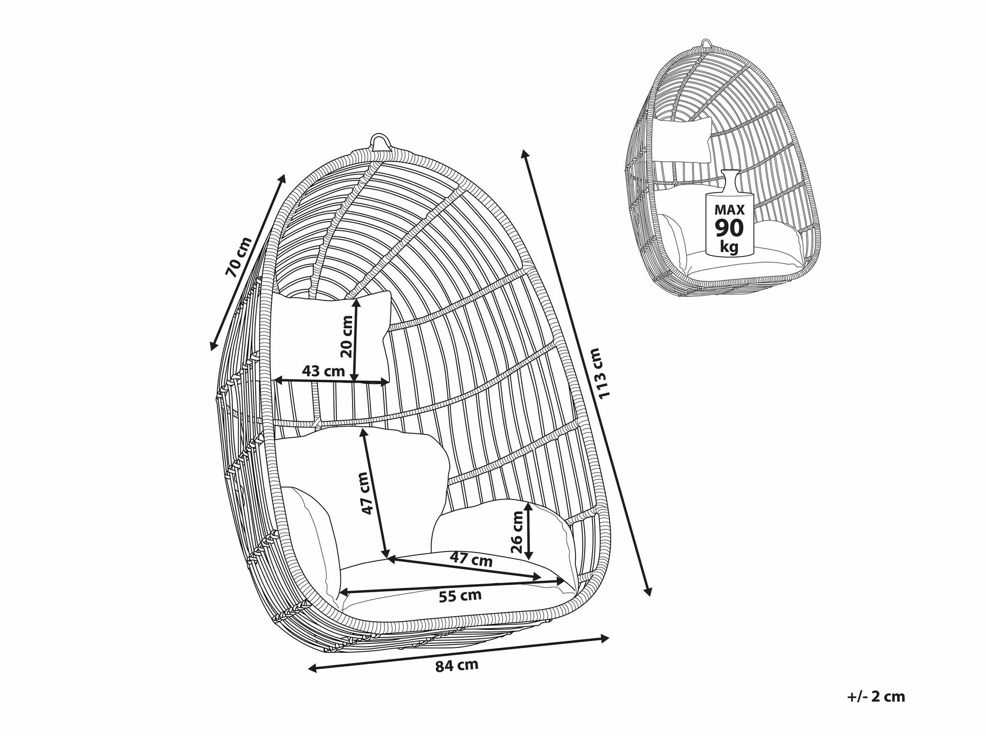 Градинска люлка Berwyn 1849 (Сив)