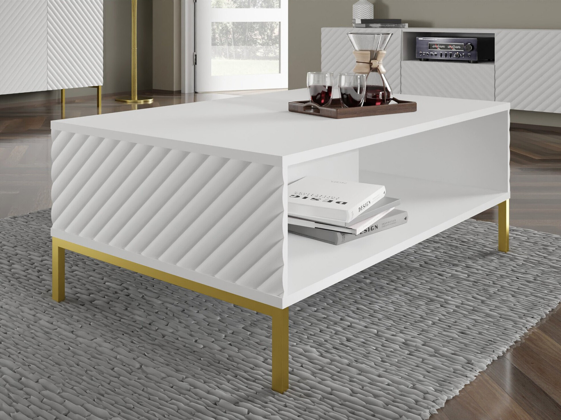 Масичка за кафе Fivremu 106 (Бял)