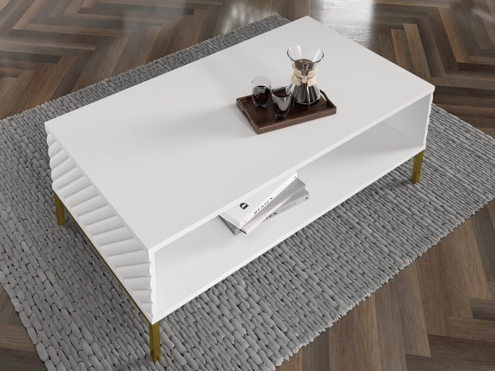 Масичка за кафе Fivremu 106 (Бял)