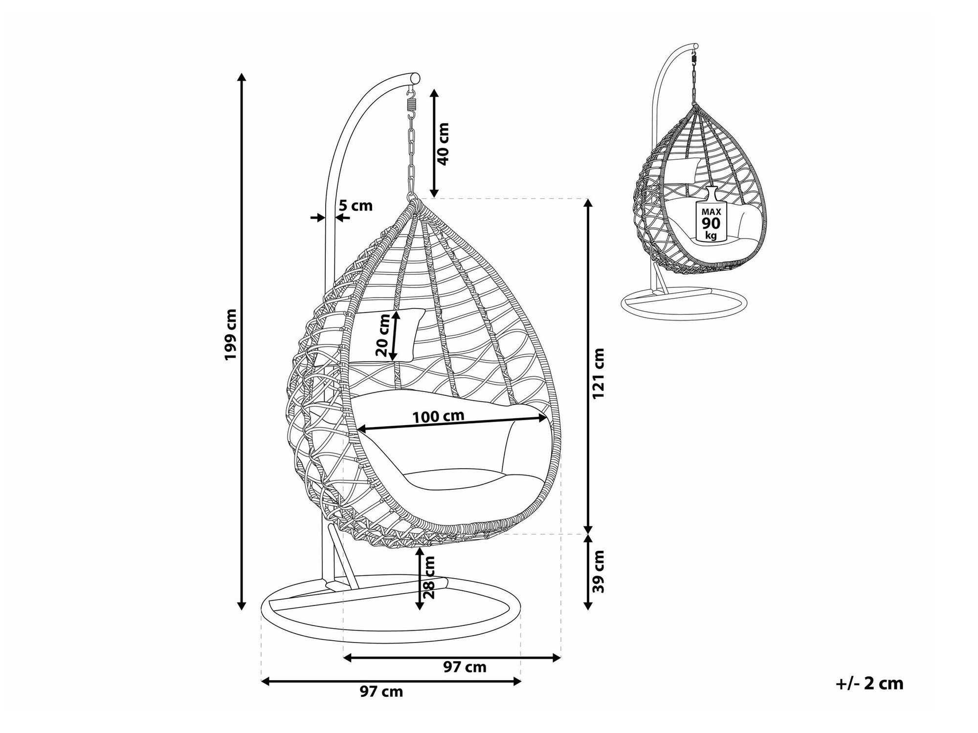 Градинска люлка Berwyn 1859 (Светлокафяво)