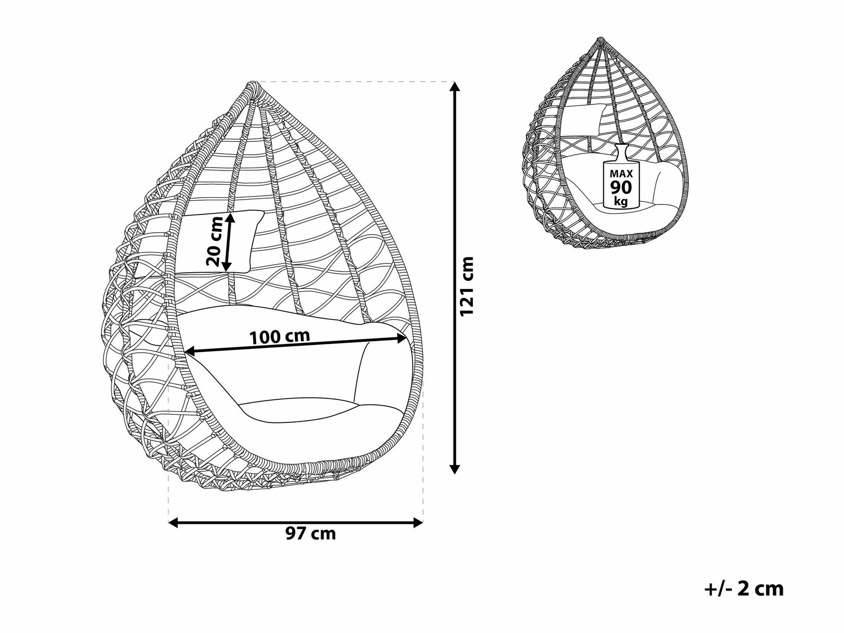 Градинска люлка Berwyn 1865 (Светлокафяво)