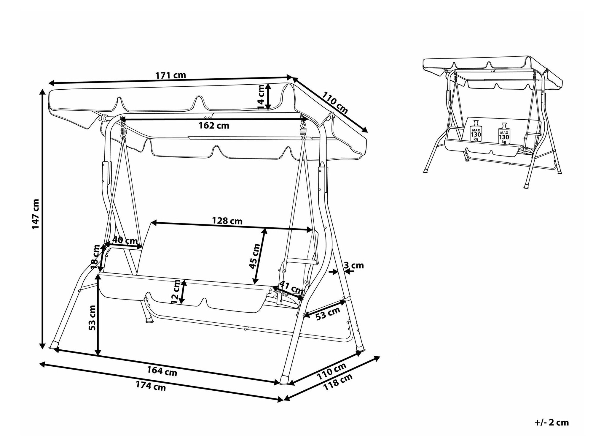 Градинска люлка Berwyn 1871 (Бял + Син)