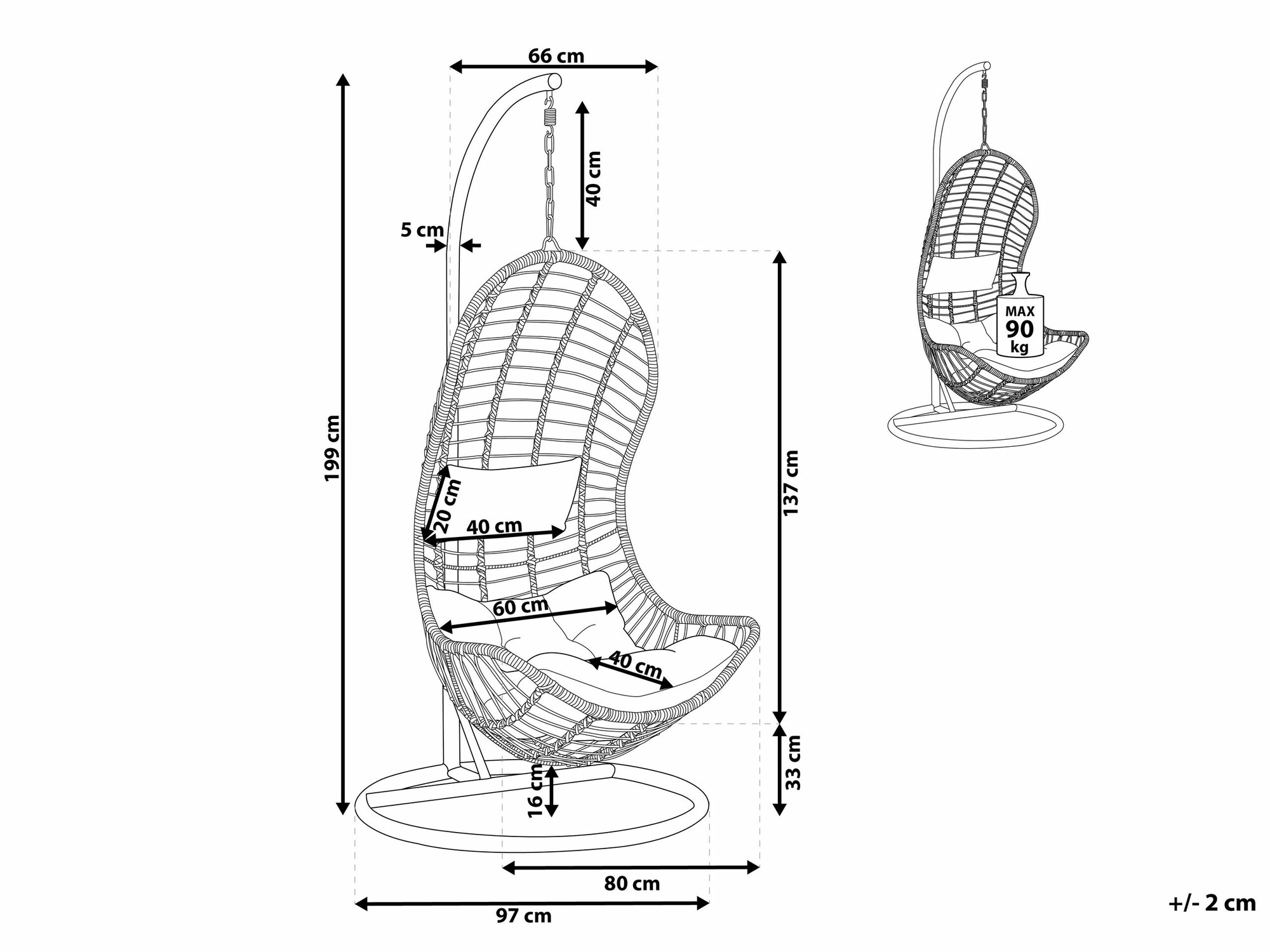 Градинска люлка Berwyn 1873 (Сив)