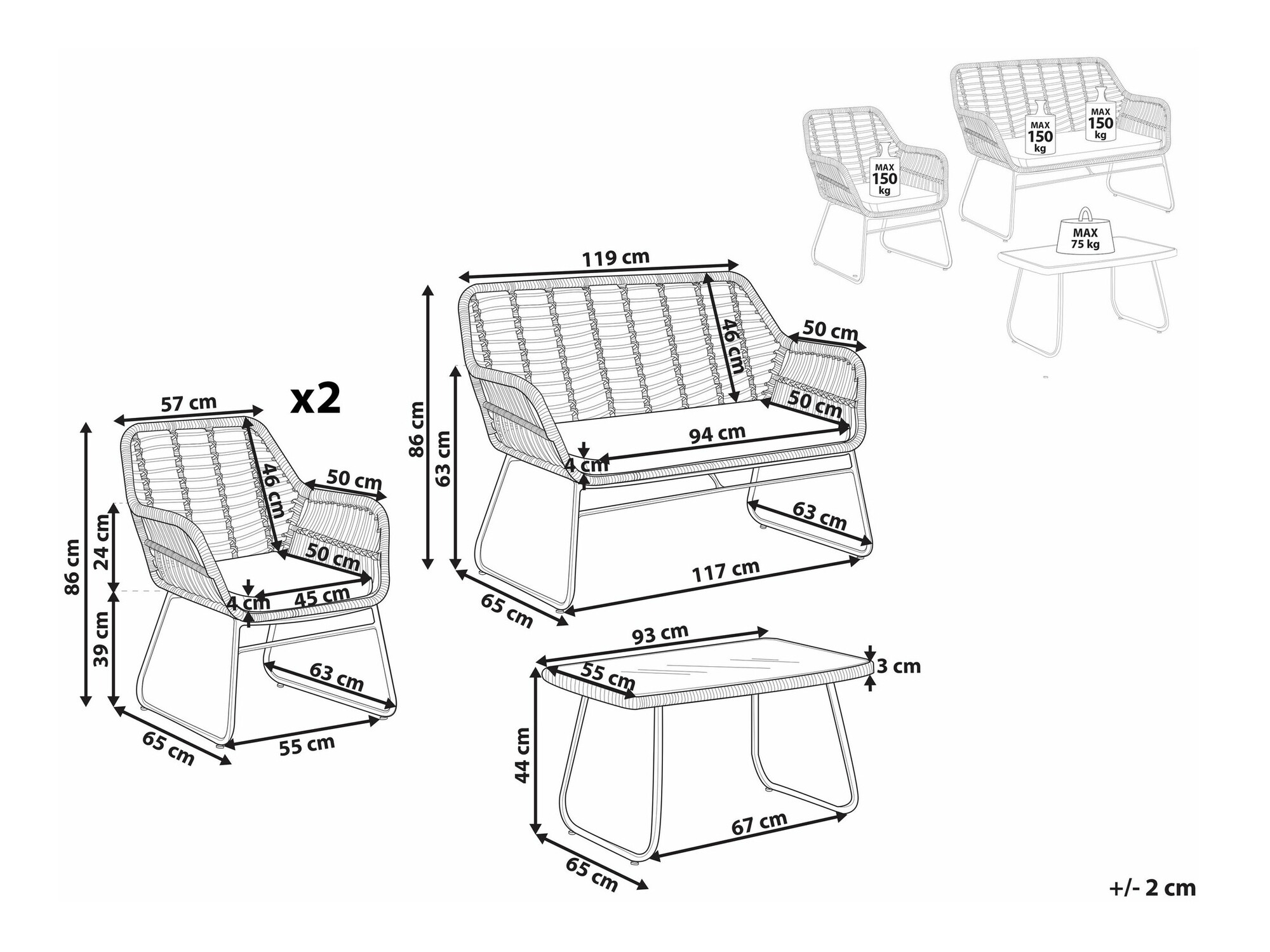 Градински комплект Berwyn 1867