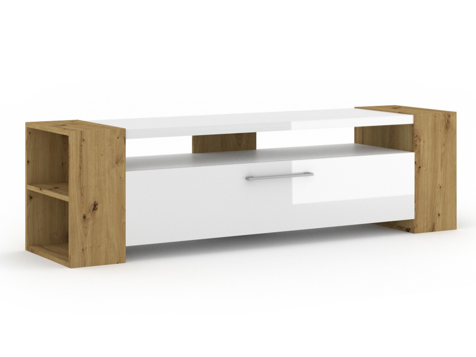 ТВ шкаф Buffalo 150 (Artisan дъб + Бял гланц)