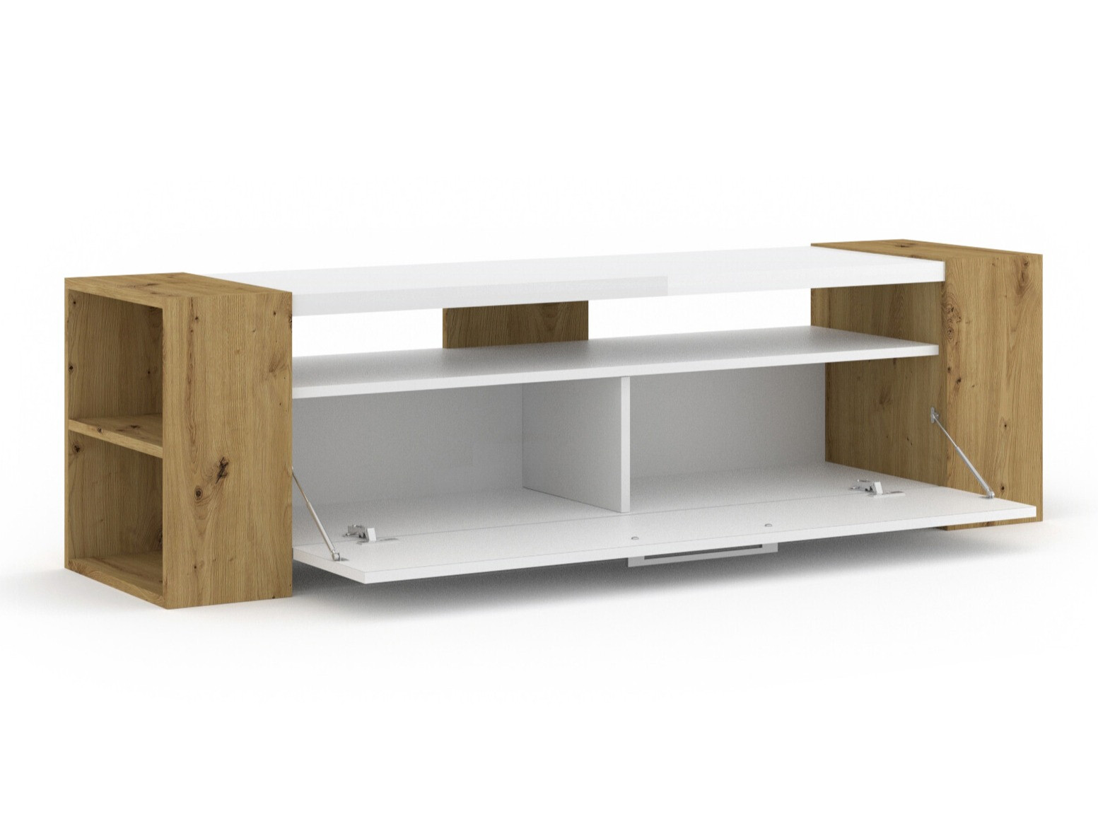 ТВ шкаф Buffalo 150 (Artisan дъб + Бял гланц)