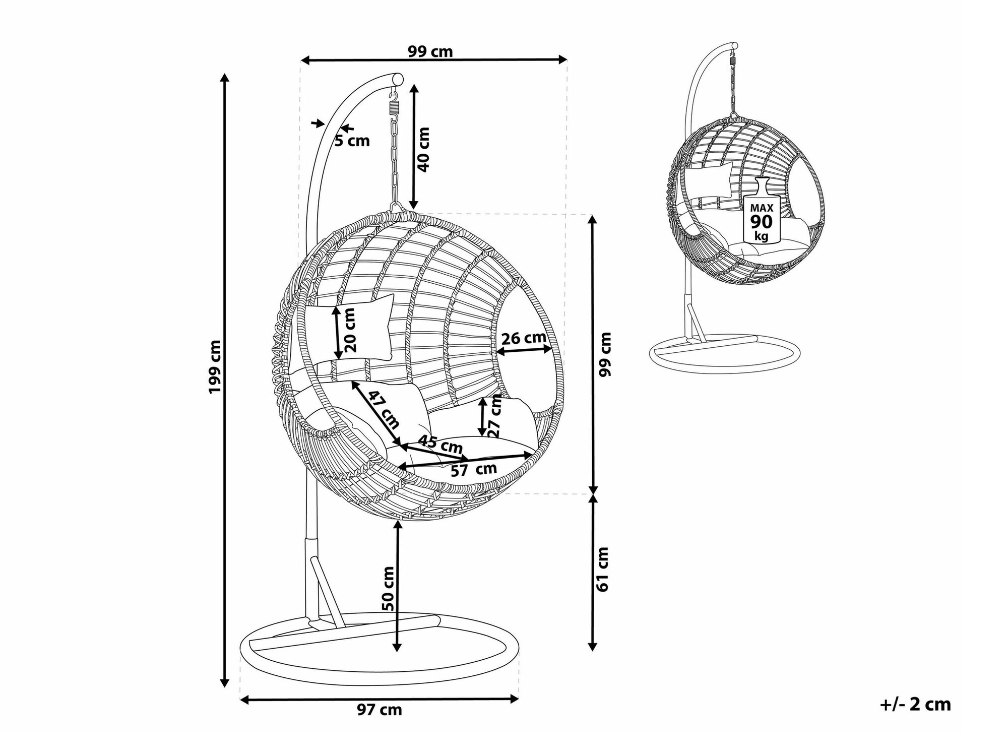 Градинска люлка Berwyn 1876 (Светлокафяво)