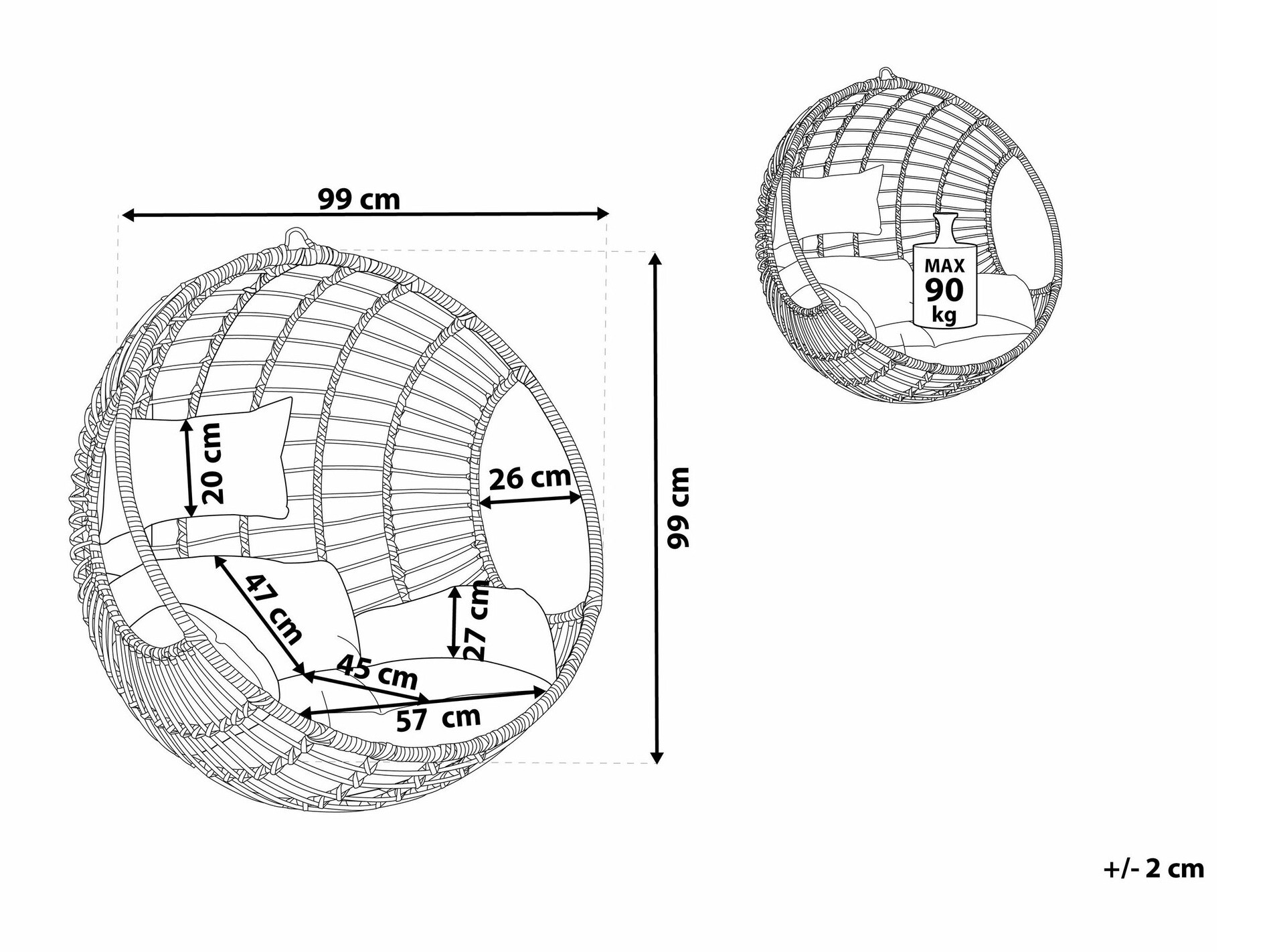 Градинска люлка Berwyn 1879 (Светлокафяво)
