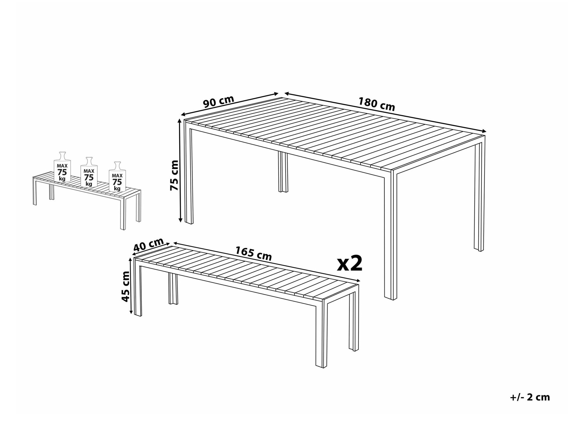 Градински комплект Berwyn 1895 (Ярък дърво + Сребро)
