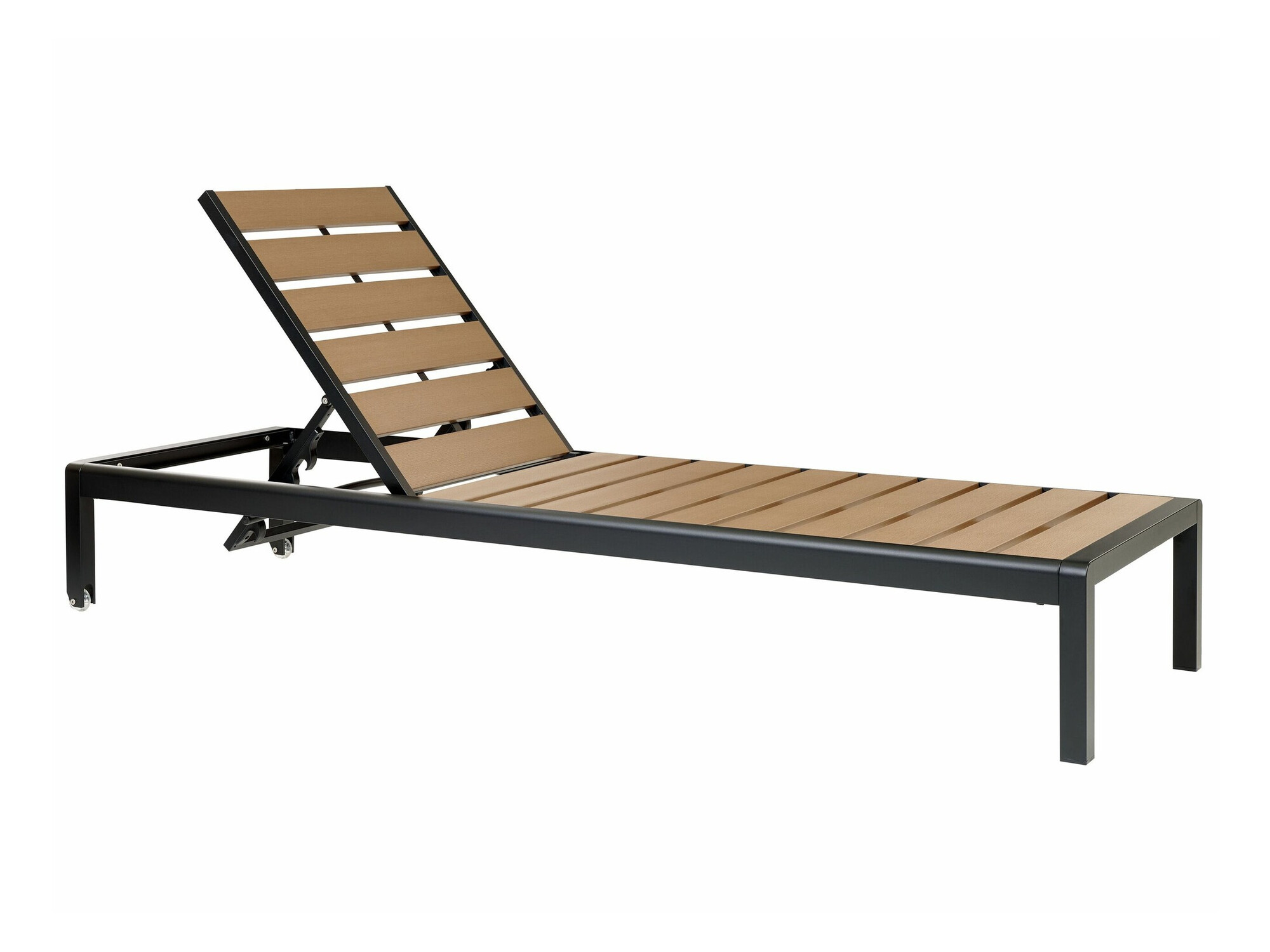 Градински шезлонг Berwyn 1898 (Ярък дърво + Черен)