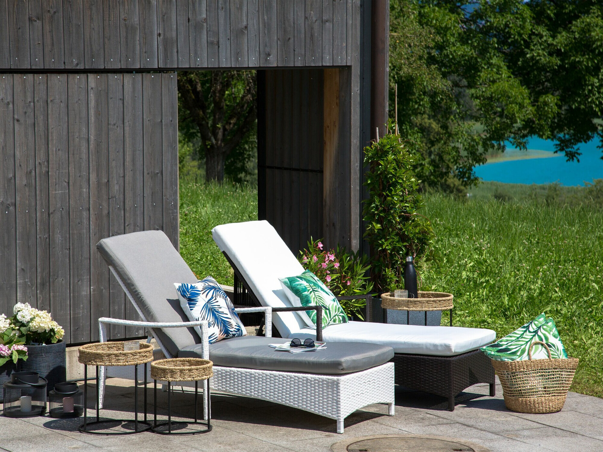 Градински шезлонг Berwyn 1911 (Бял)