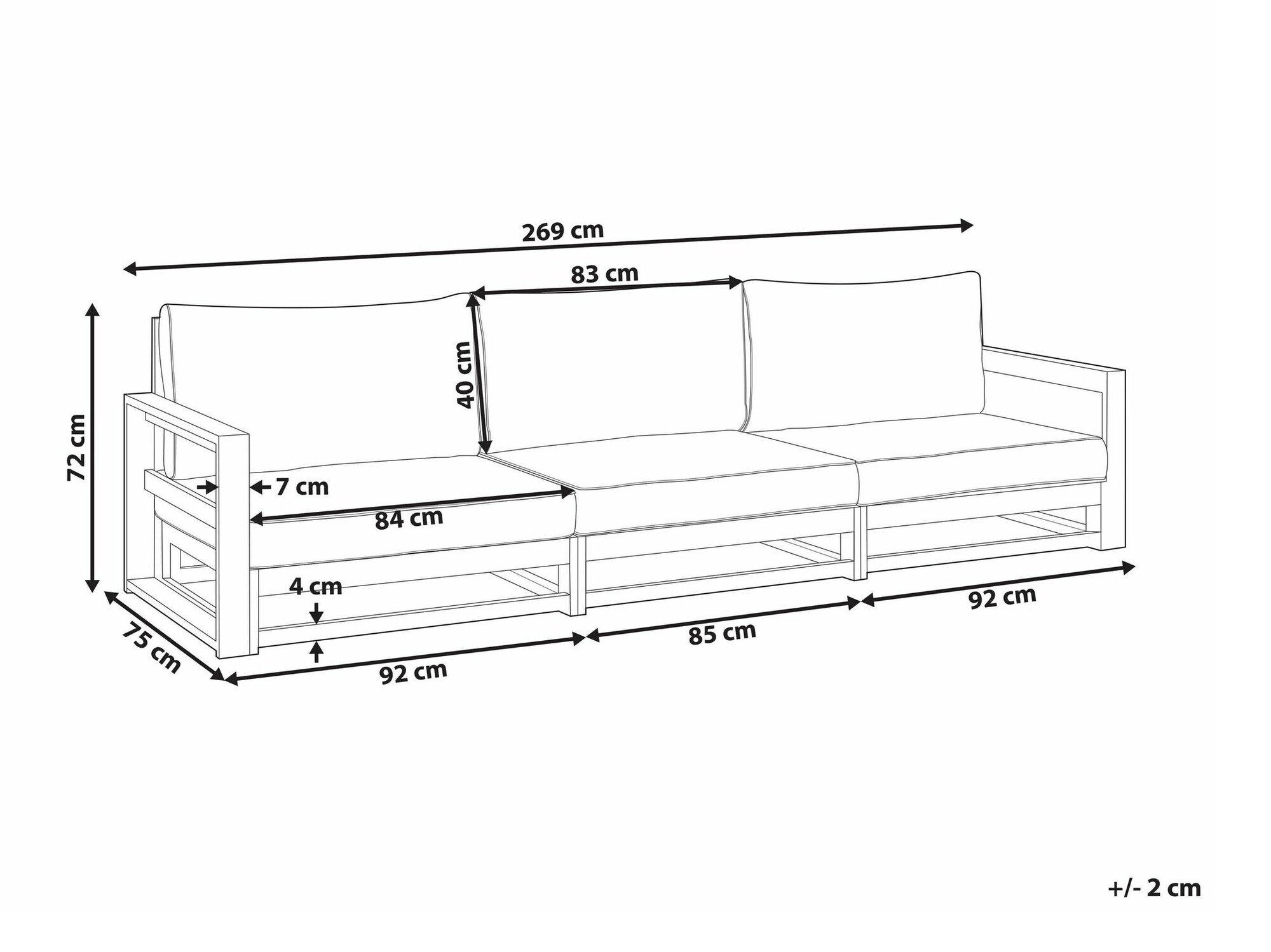Градински диван Berwyn 1920 (Акация)