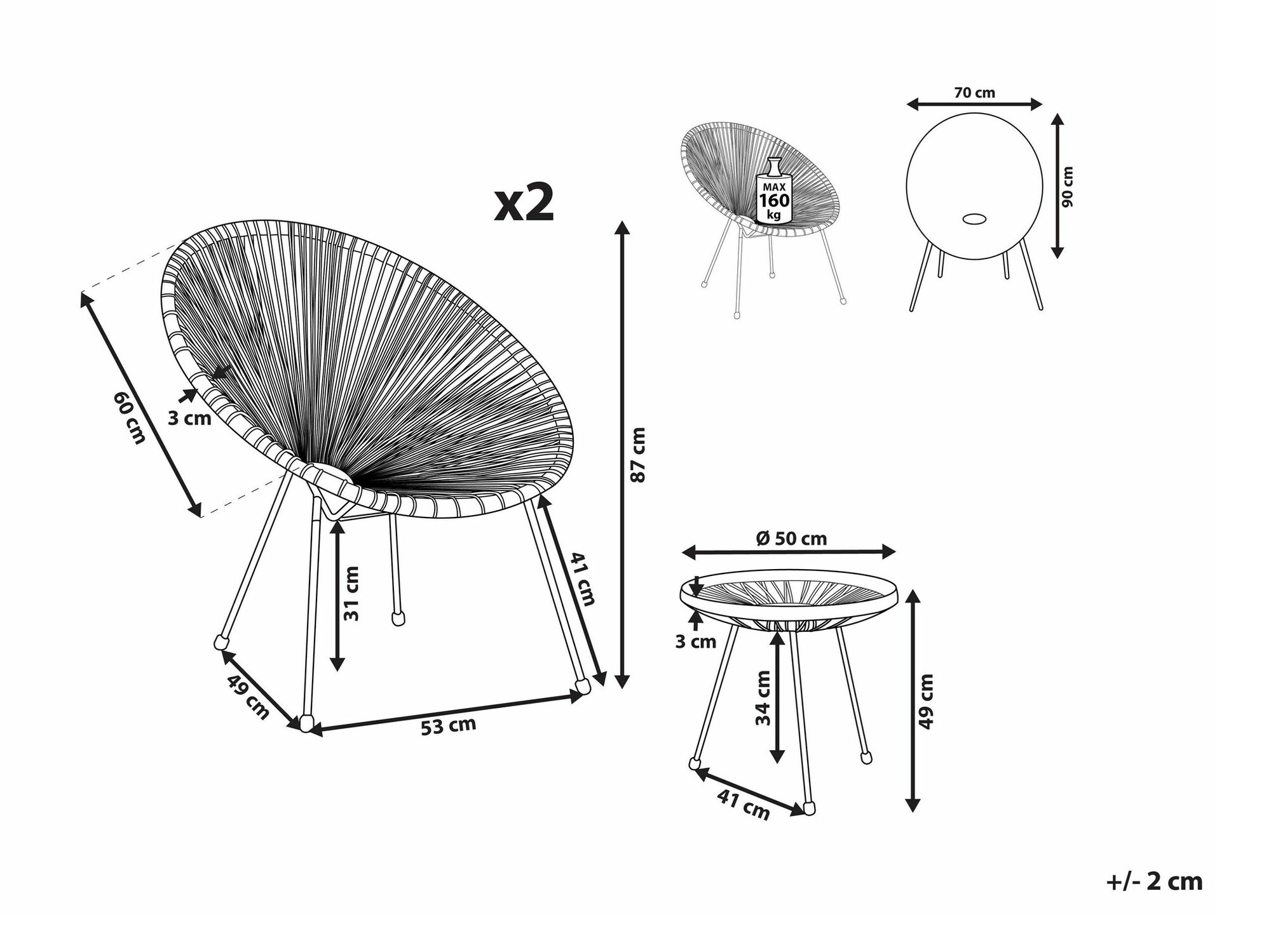 Комплект за балкон Berwyn 1921 (Светло сив)