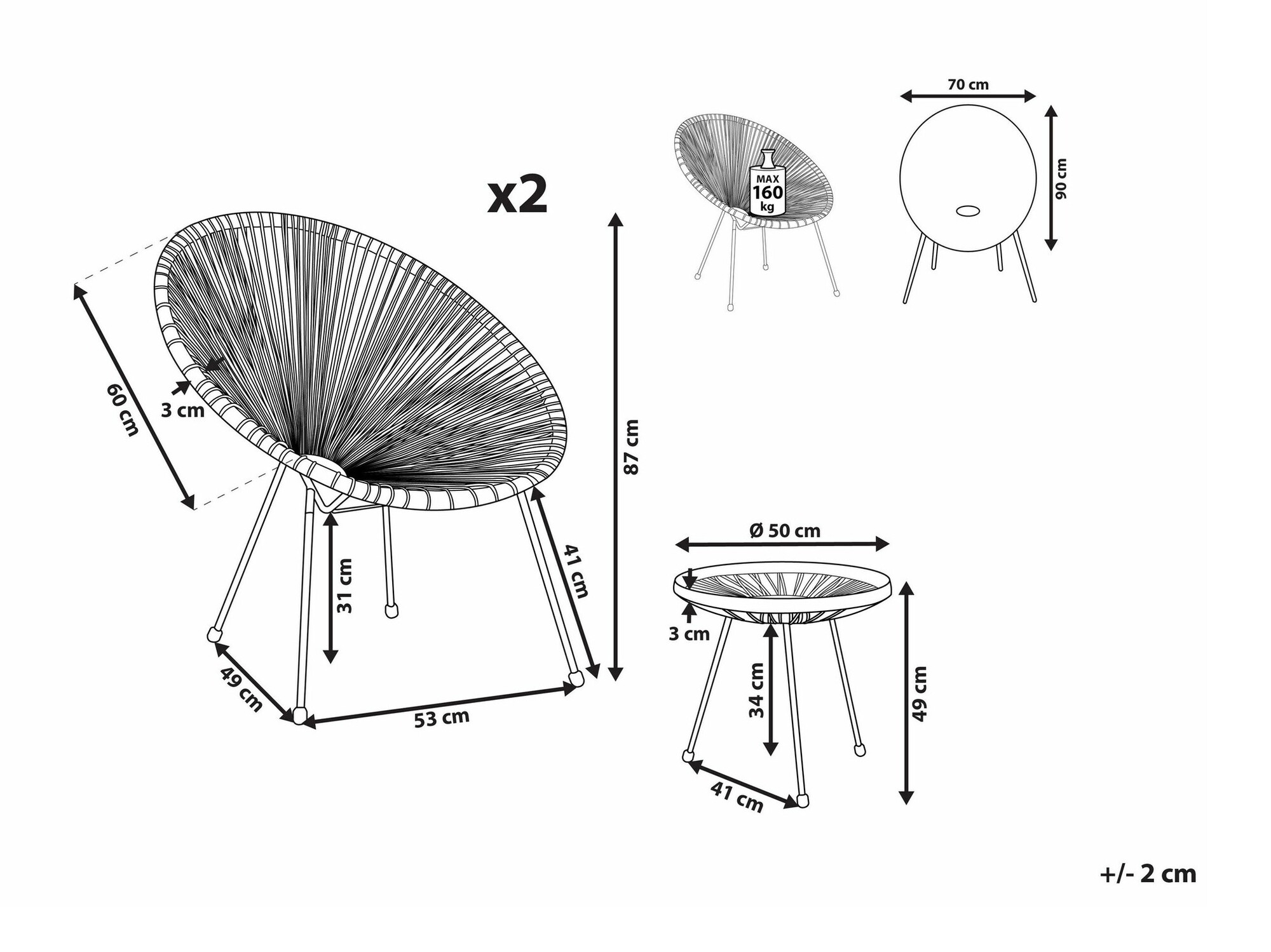 Комплект за балкон Berwyn 1921 (Зелен)