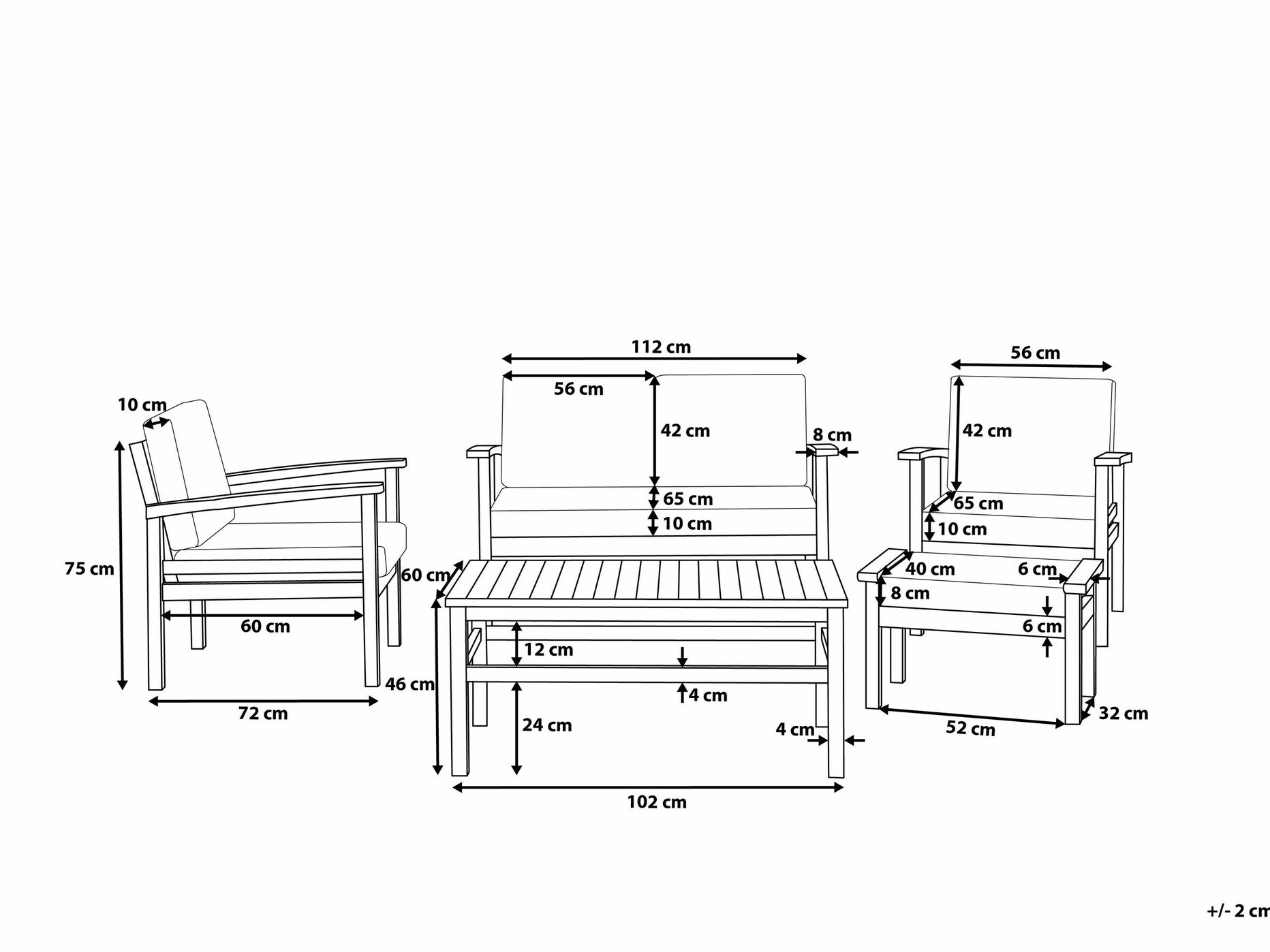 Градински комплект Berwyn 1955 (Taupe + Тъмно дърво)