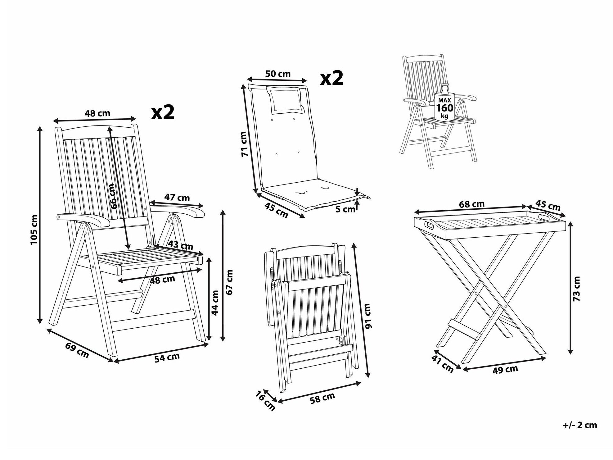 Комплект за балкон Berwyn 1952 (Червен)