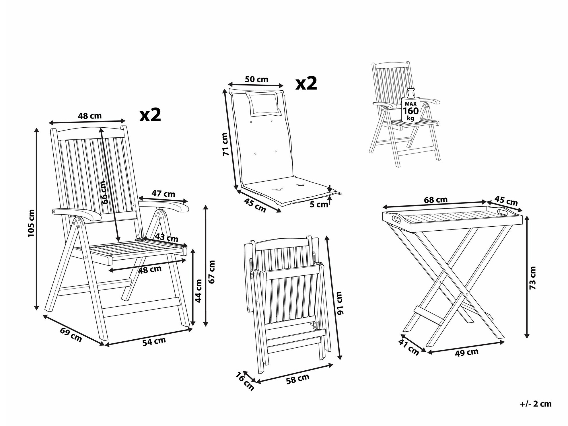 Комплект за балкон Berwyn 1952 (Син)