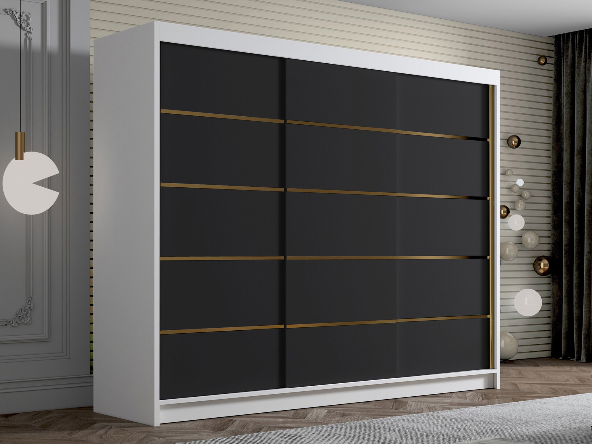 Гардероб Closico Veltron II (Бял + Черен)