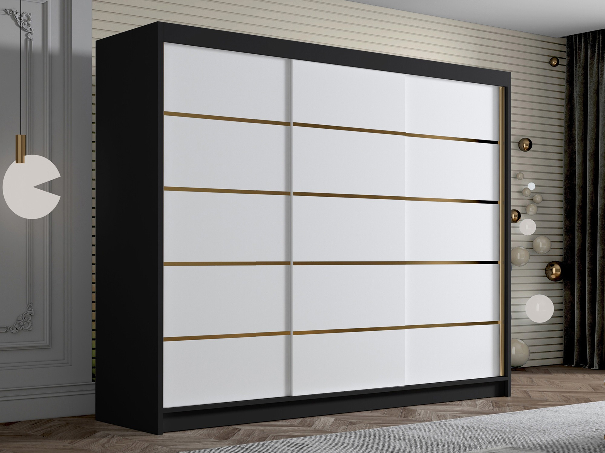 Гардероб Closico Veltron II (Черен + Бял)