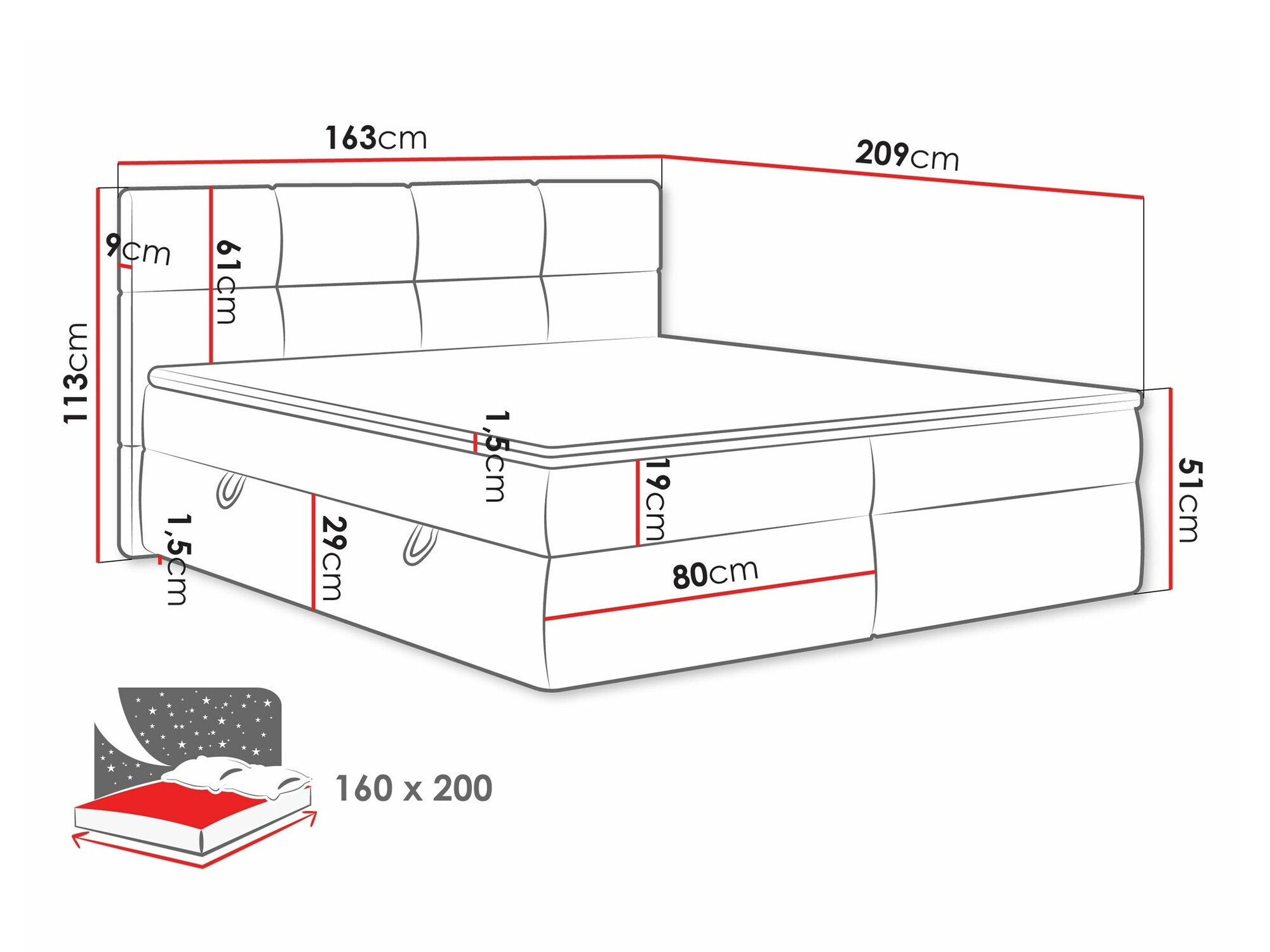 Континентално легло ComfiDream 187 (Curio 11)