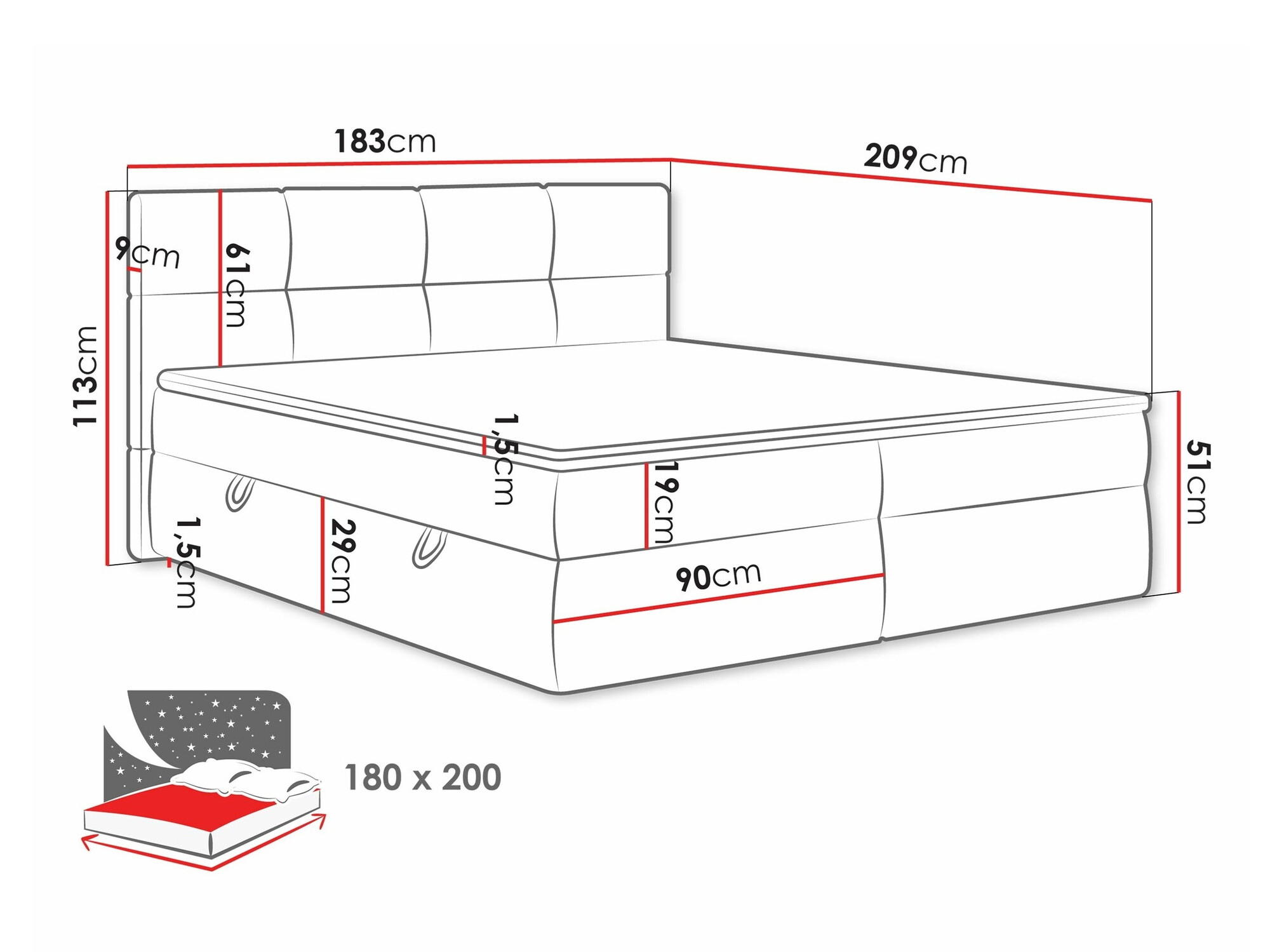 Континентално легло ComfiDream Nivina (Curio 11)