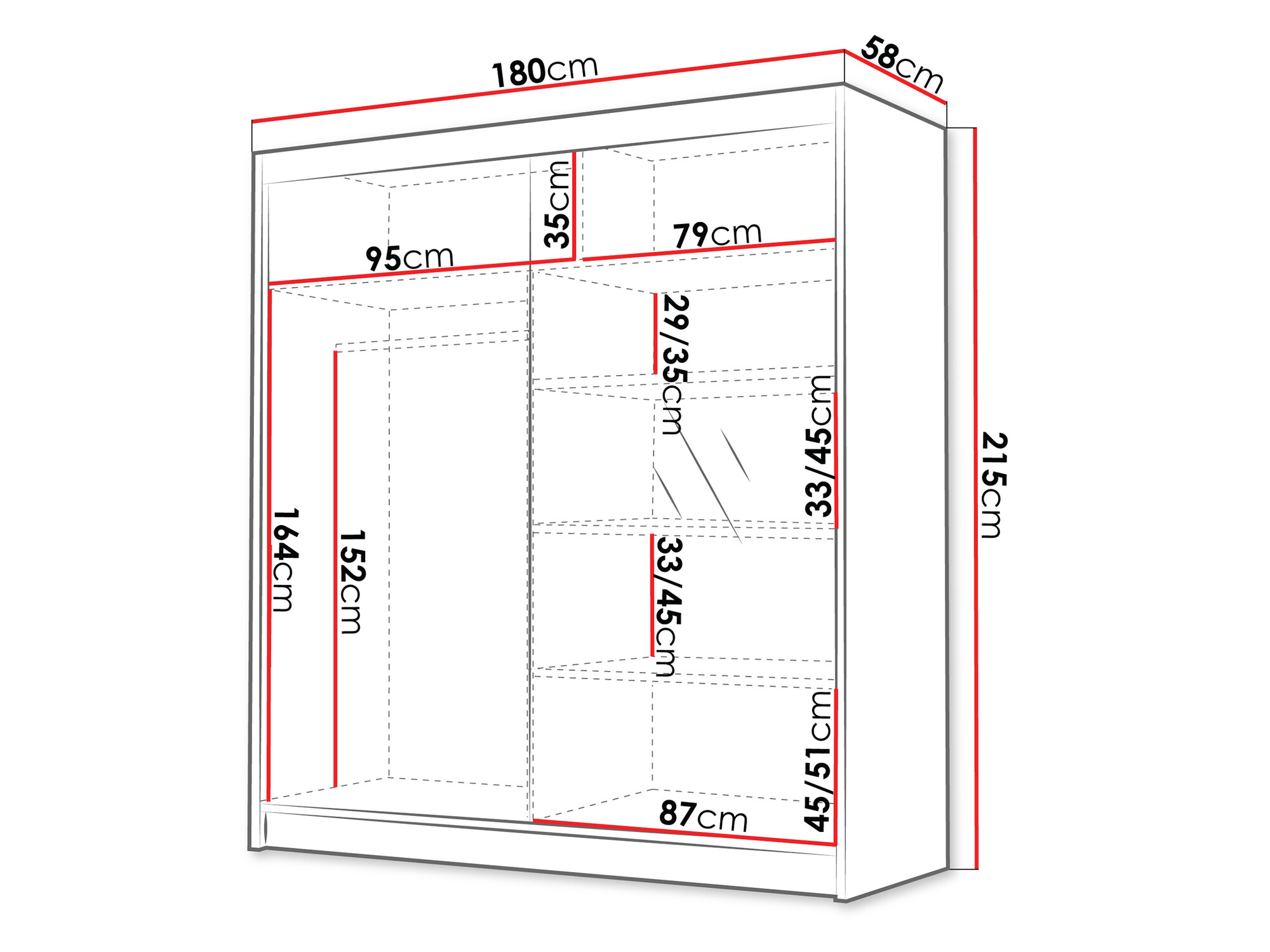 Гардероб Closico 186 (Черен)