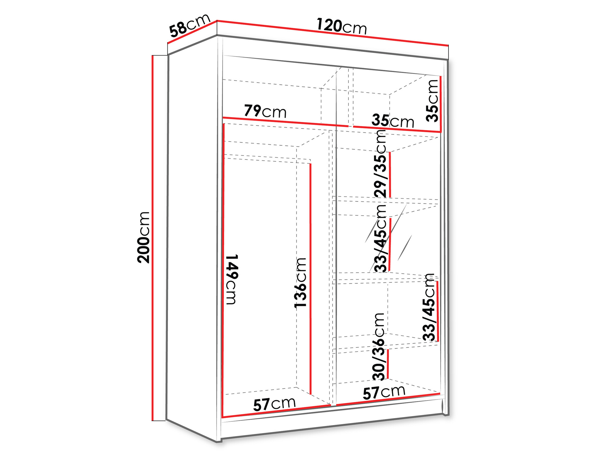 Гардероб Closico 188 (Черен)