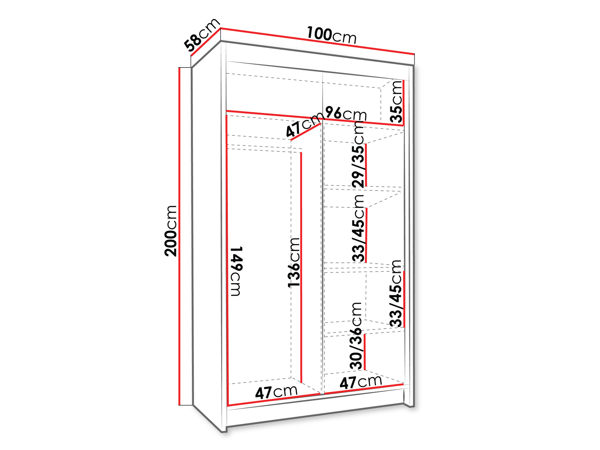 Гардероб Closico Corden III (Бял)